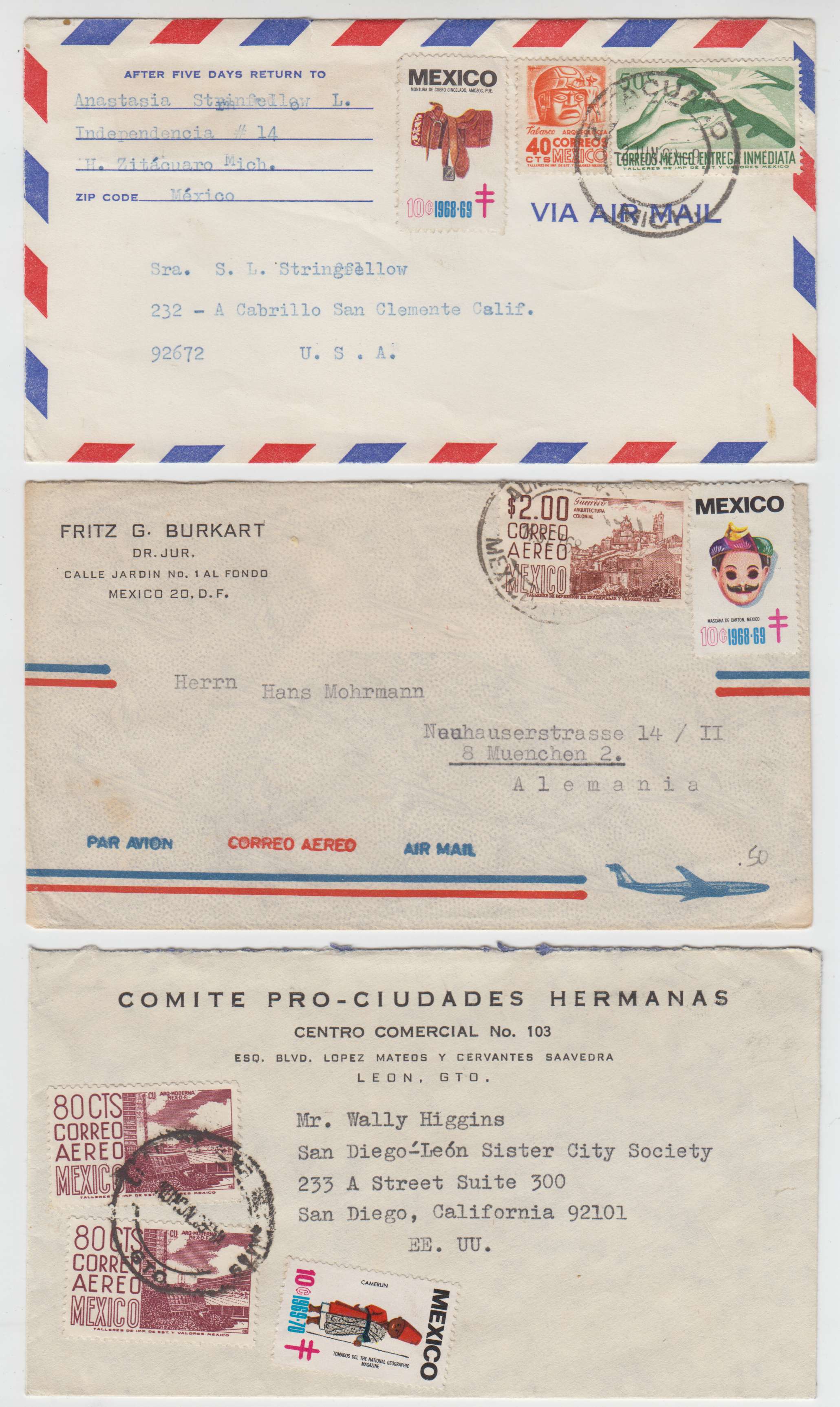 Mexico 1955 — Tbc relief labels