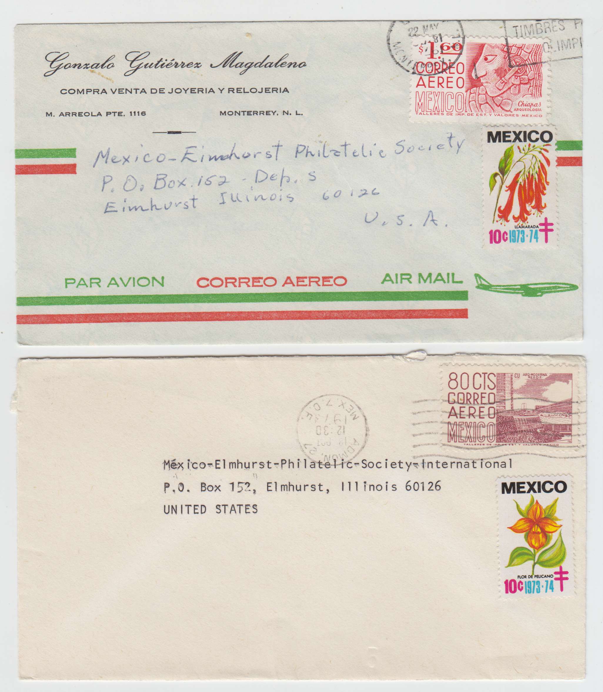 Mexico 1955 — Tbc relief labels