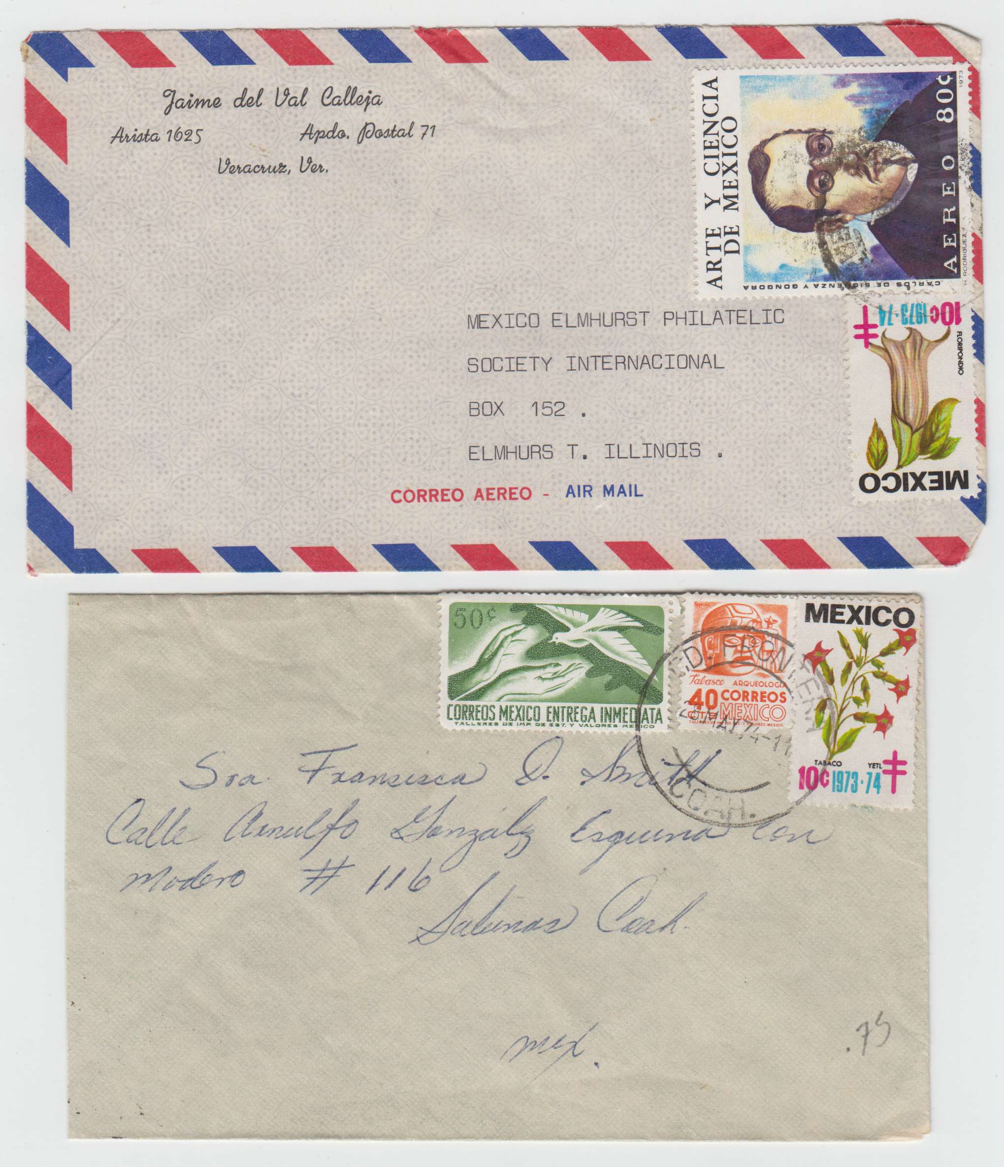 Mexico 1955 — Tbc relief labels