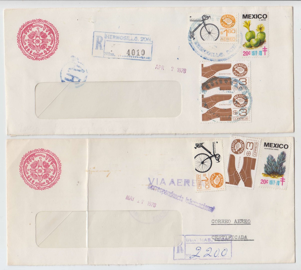 Mexico 1955 — Tbc relief labels