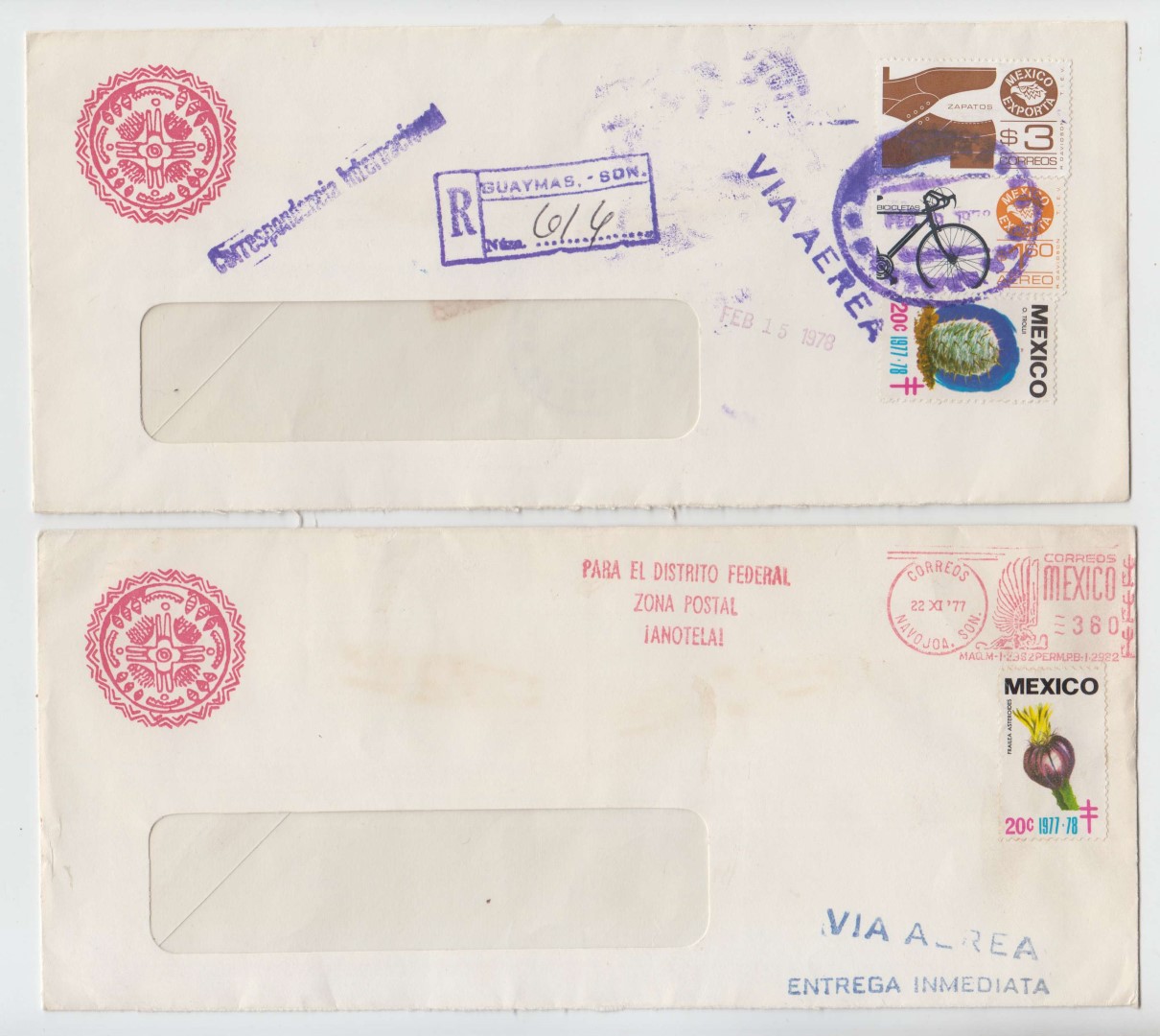 Mexico 1955 — Tbc relief labels