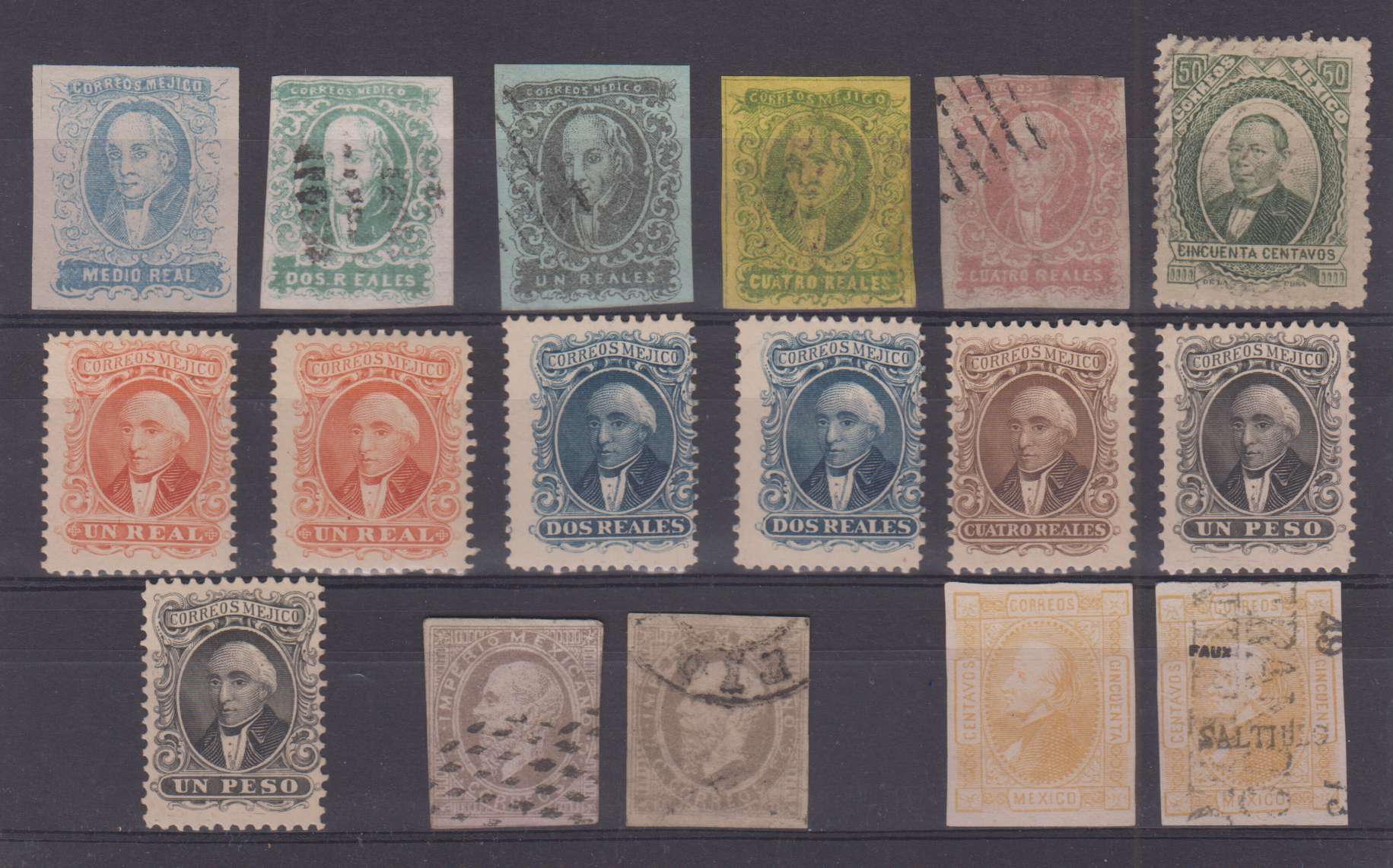 Mexico 1856 — Scott 1b thru 128a