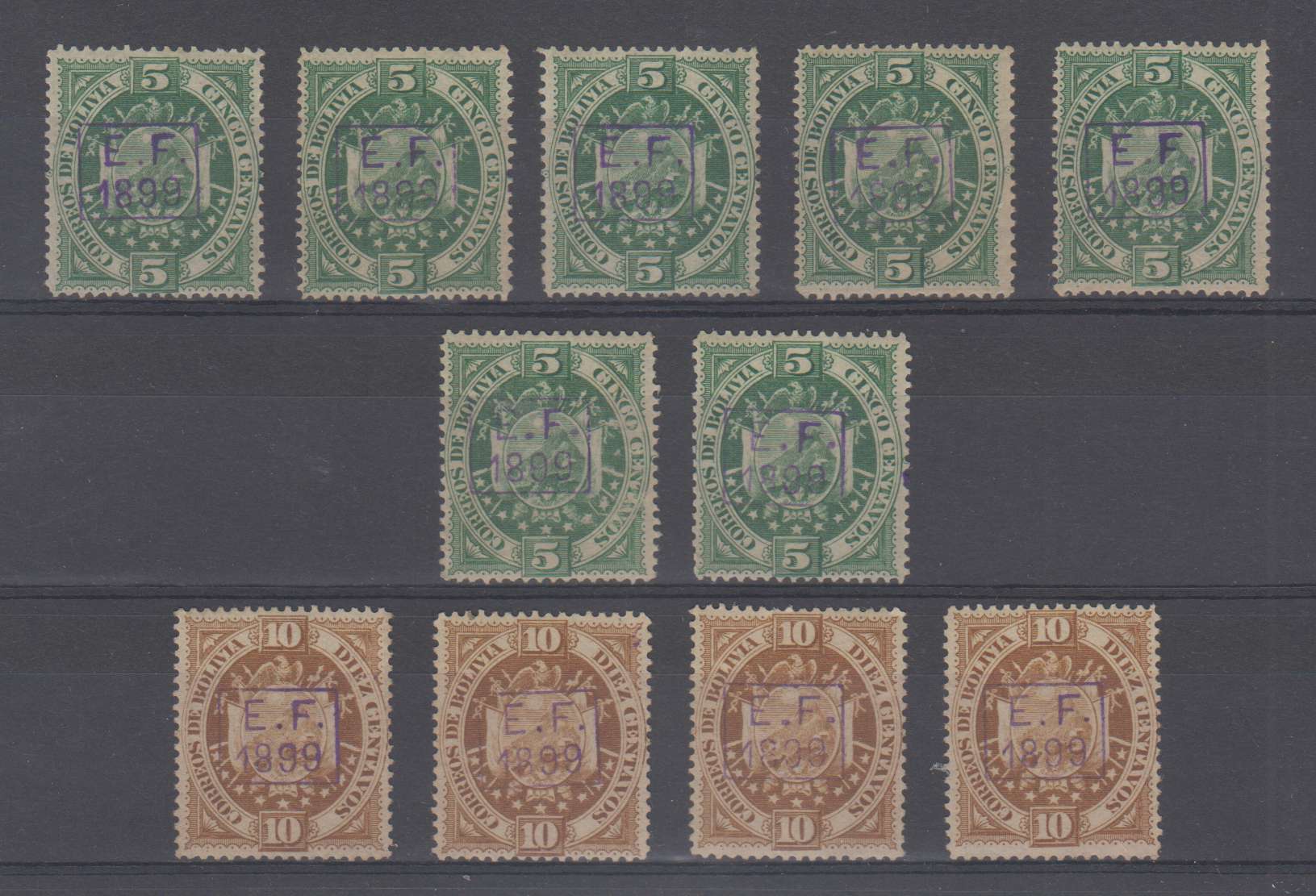 Bolivia 1899 — "E.F." issue