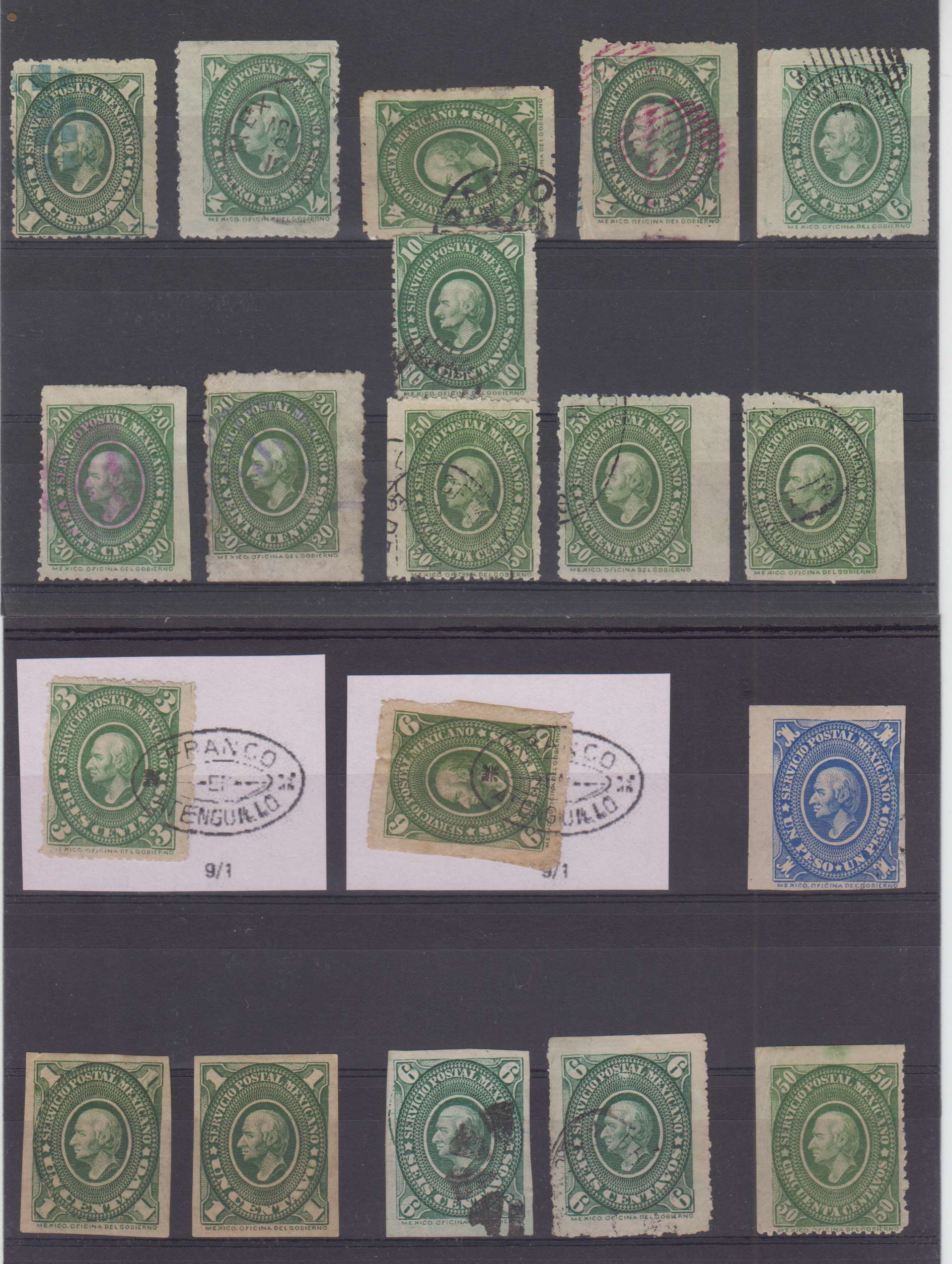 Mexico 1884 — Choice Cancels & Varieties