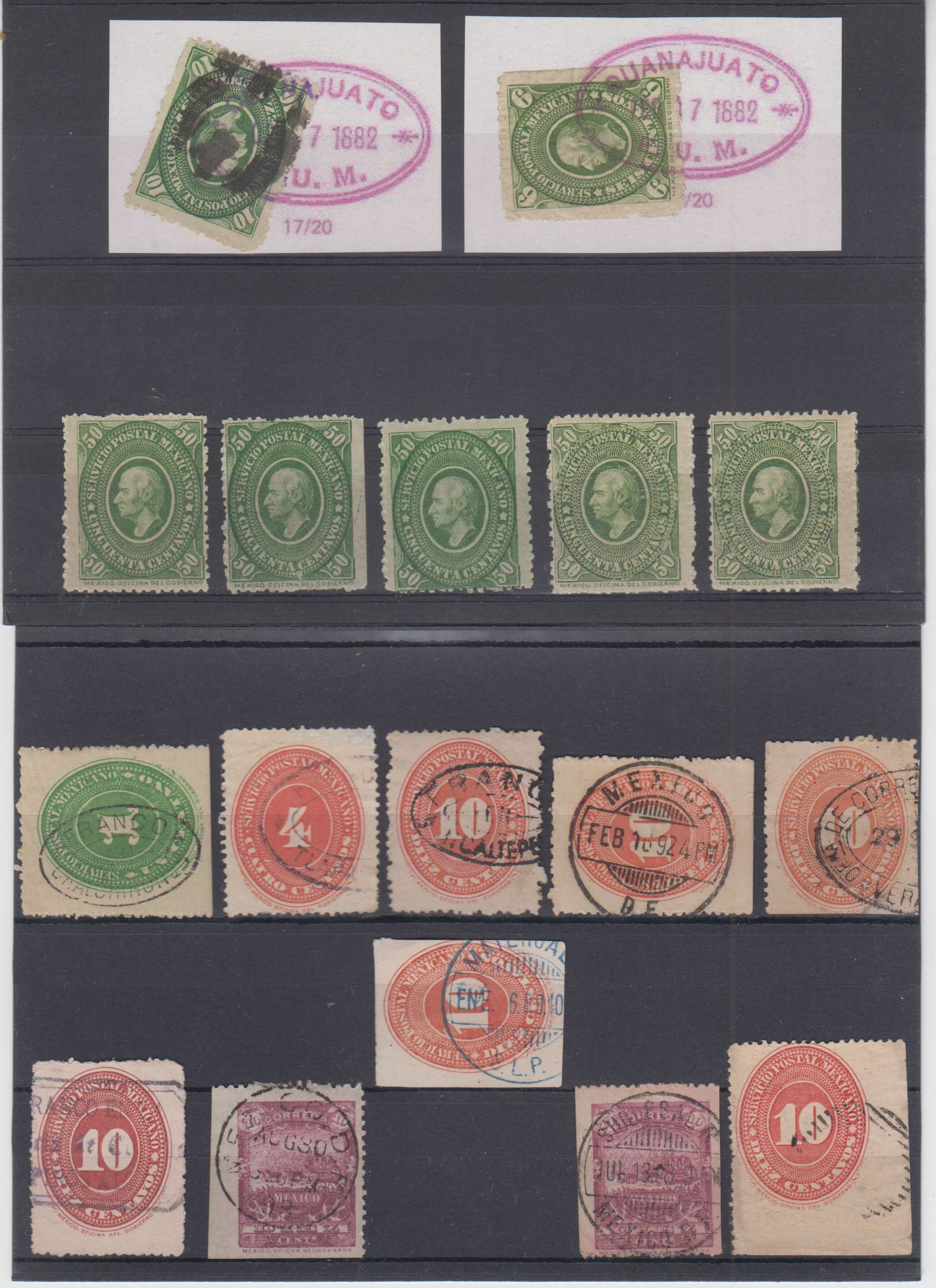 Mexico 1884 — Choice Cancels & Varieties