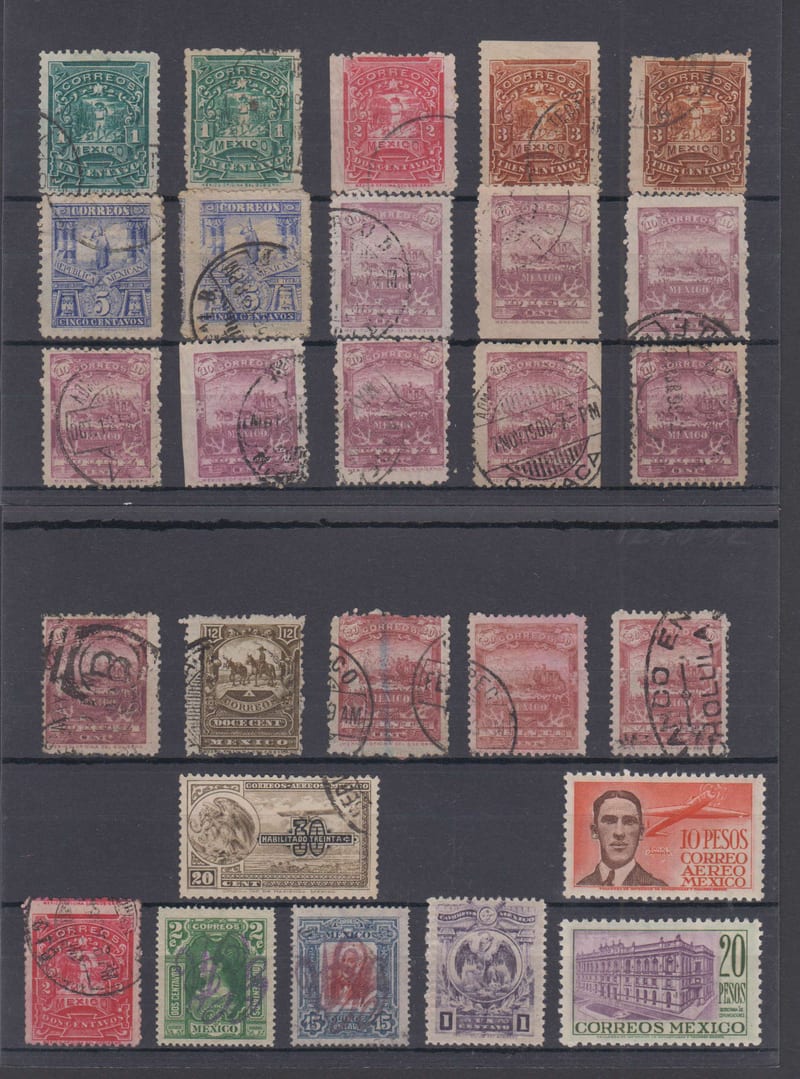 Mexico 1895 — Scott 242 thru 258, 371, 376, 576 & others