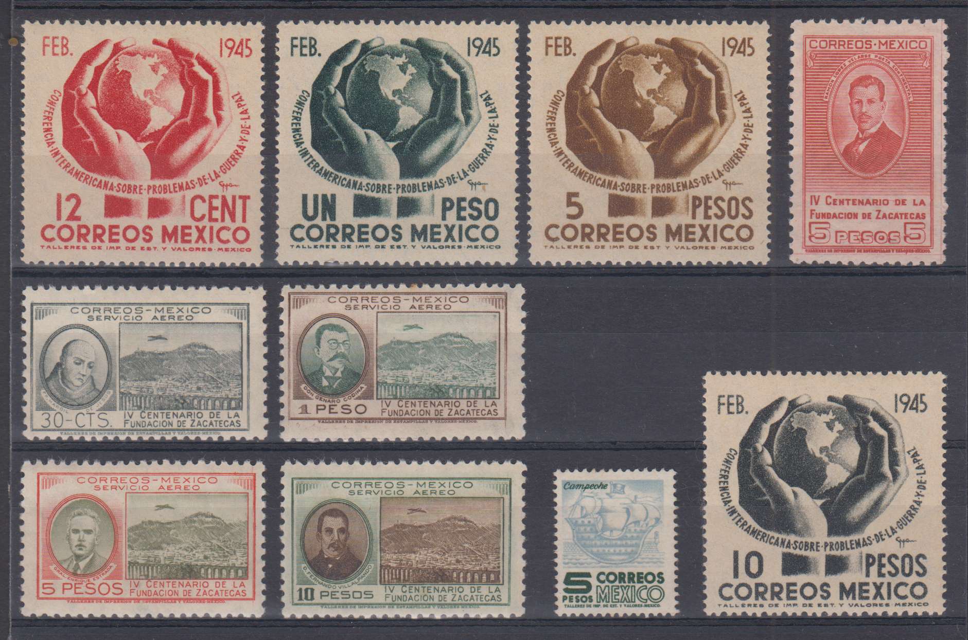 Mexico 1895 — Scott 242 thru 258, 371, 376, 576 & others