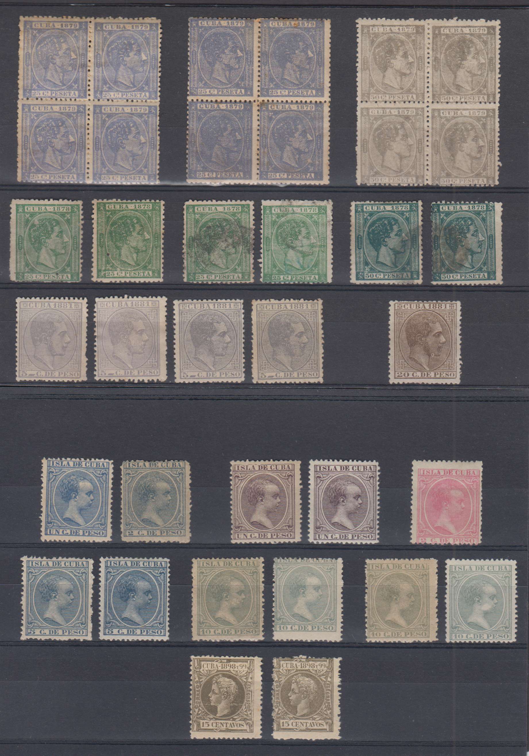 Cuba 1878 — Scott 79 thru 169 not complete