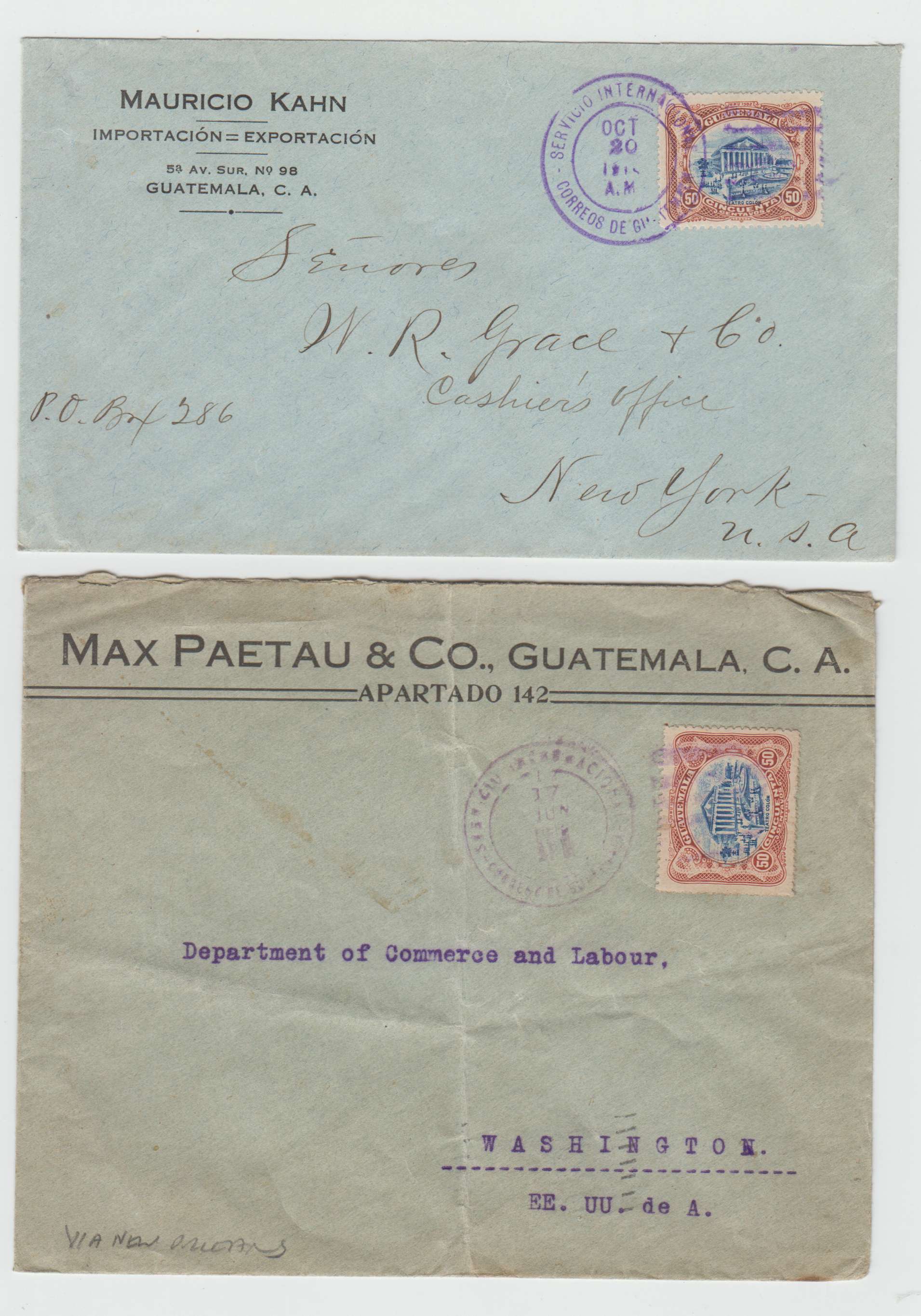 Guatemala 1913 — Selection of 32 covers including better with early including better frankings, cancels,…