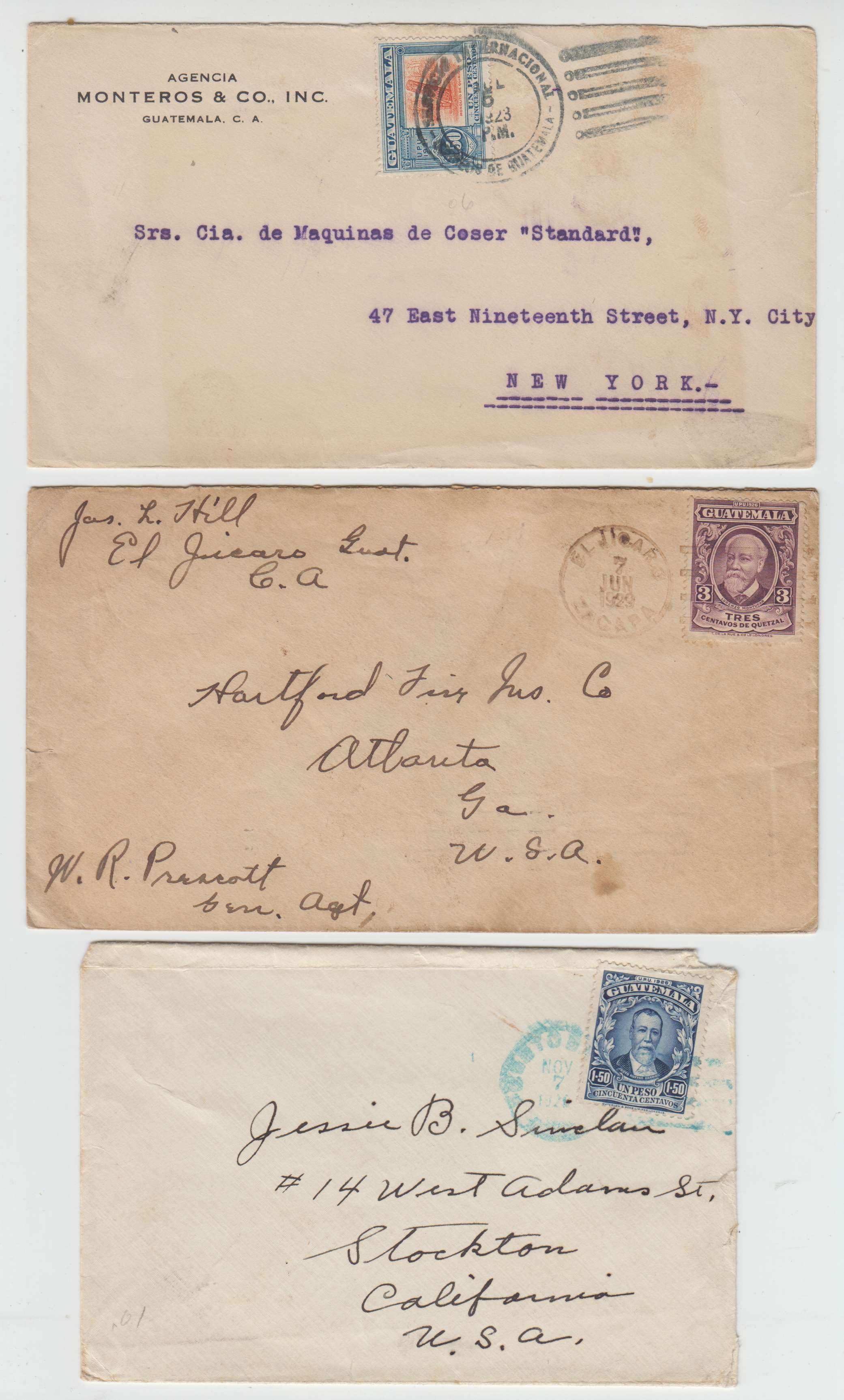 Guatemala 1913 — Selection of 32 covers including better with early including better frankings, cancels,…