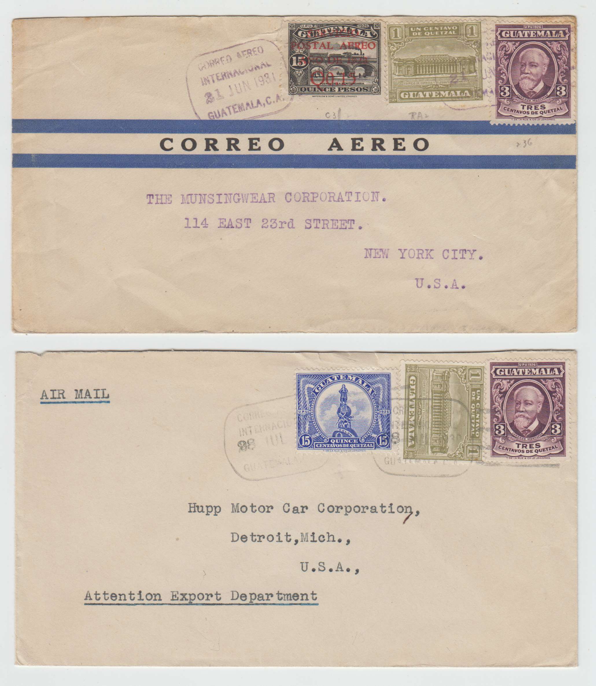 Guatemala 1913 — Selection of 32 covers including better with early including better frankings, cancels,…