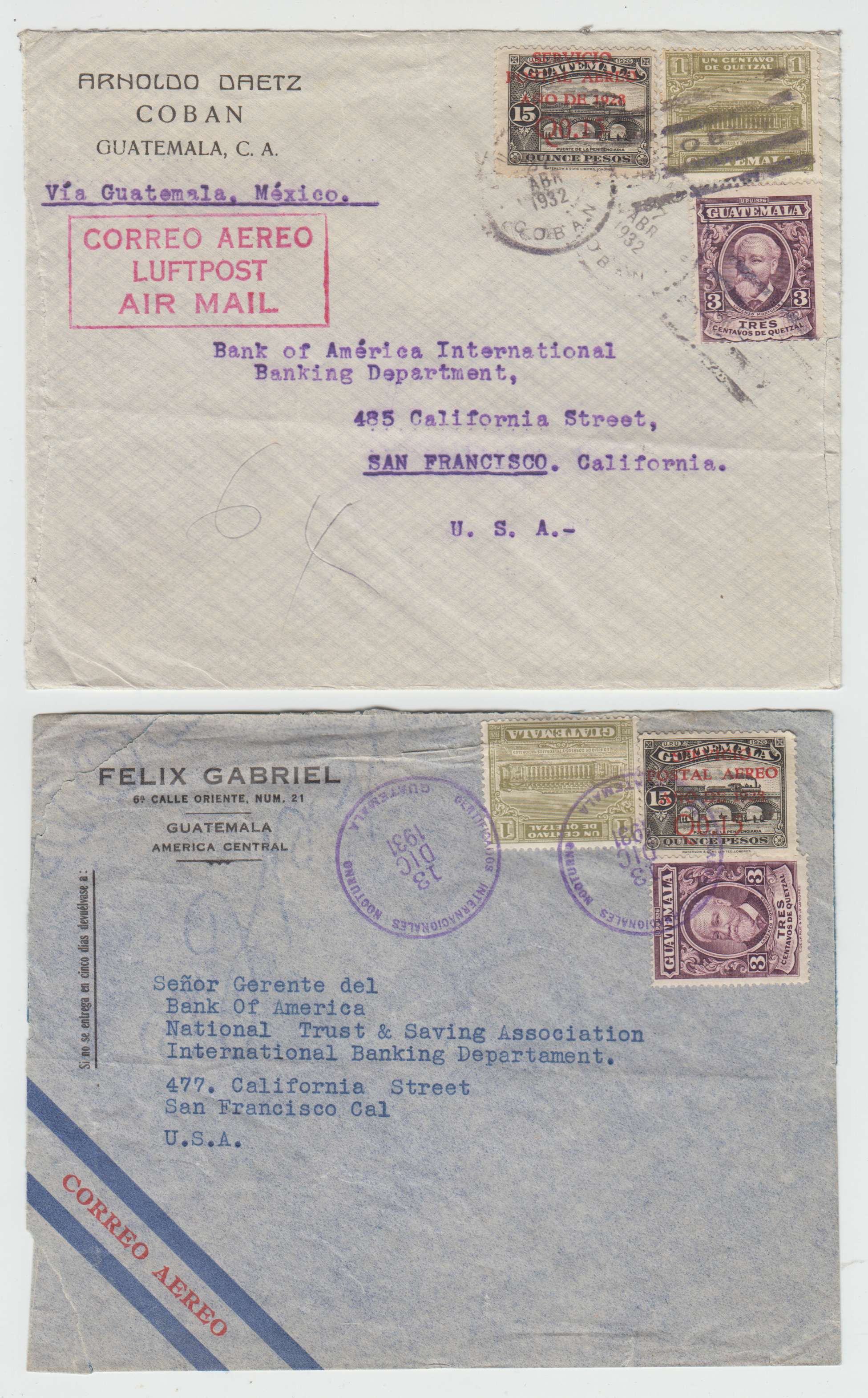 Guatemala 1913 — Selection of 32 covers including better with early including better frankings, cancels,…