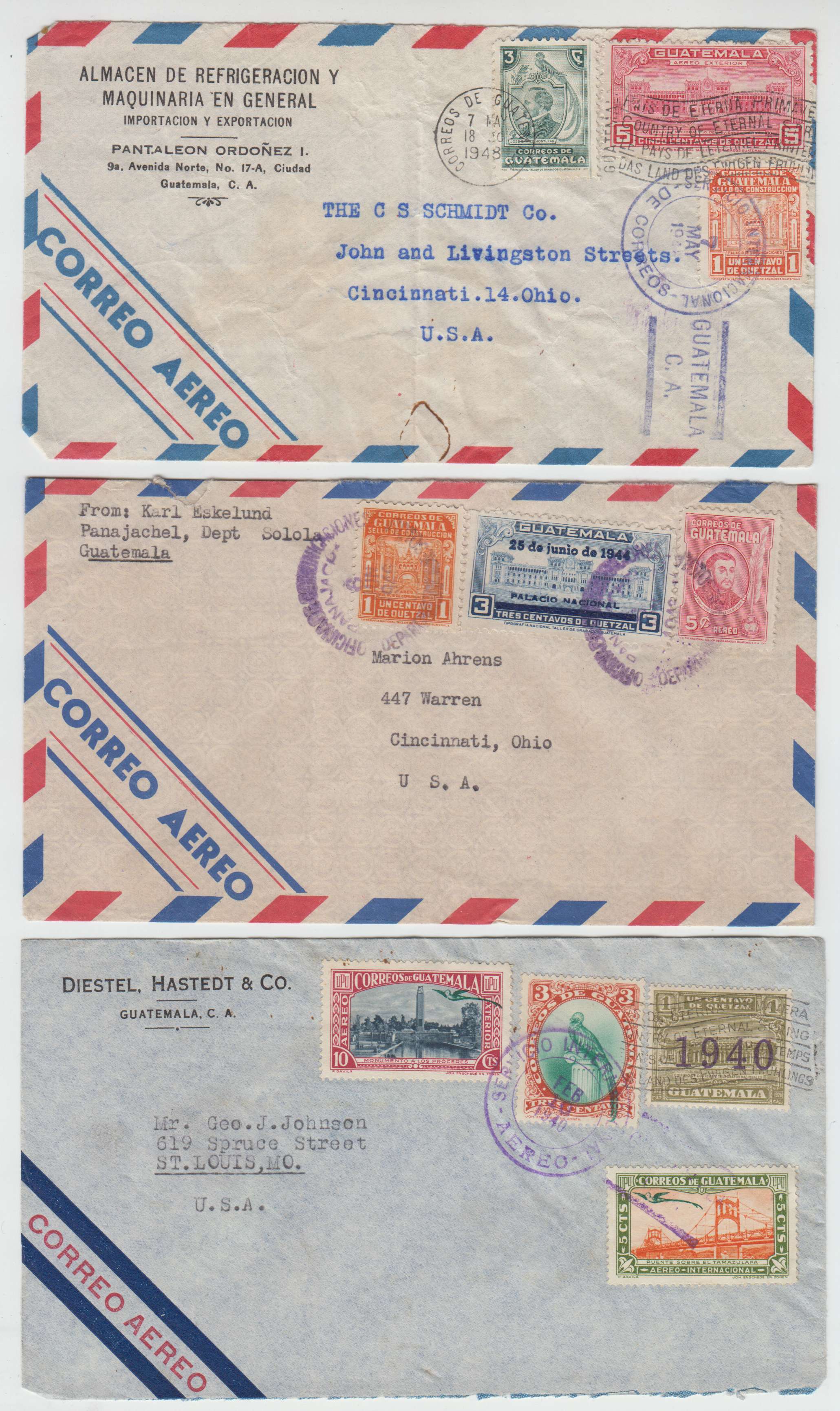 Guatemala 1913 — Selection of 32 covers including better with early including better frankings, cancels,…