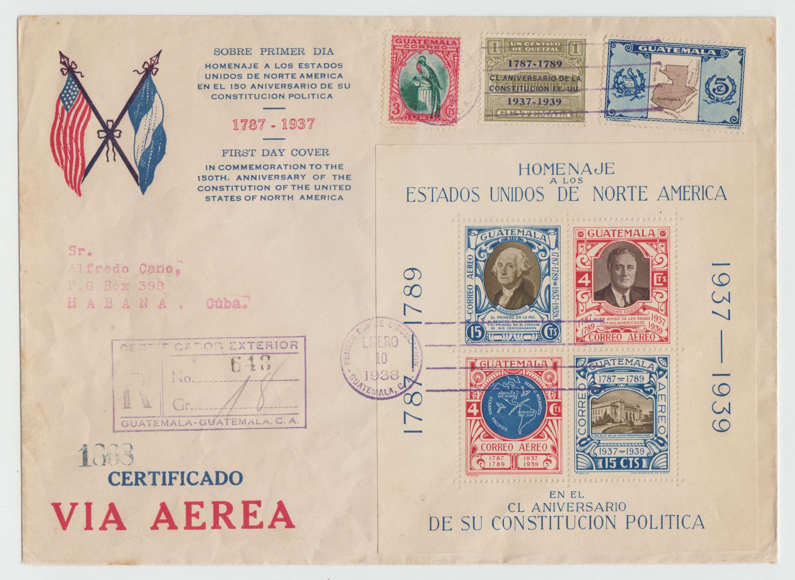 Guatemala 1913 — Selection of 32 covers including better with early including better frankings, cancels,…