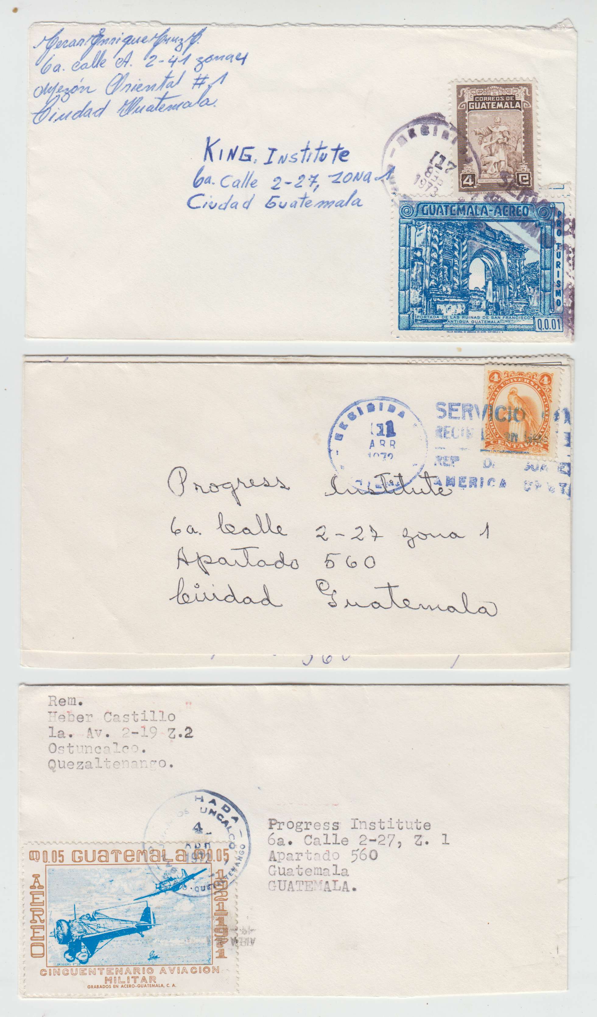 Guatemala 1948 — Group of 30 covers with better frankings used domestically, to USA or Argentina