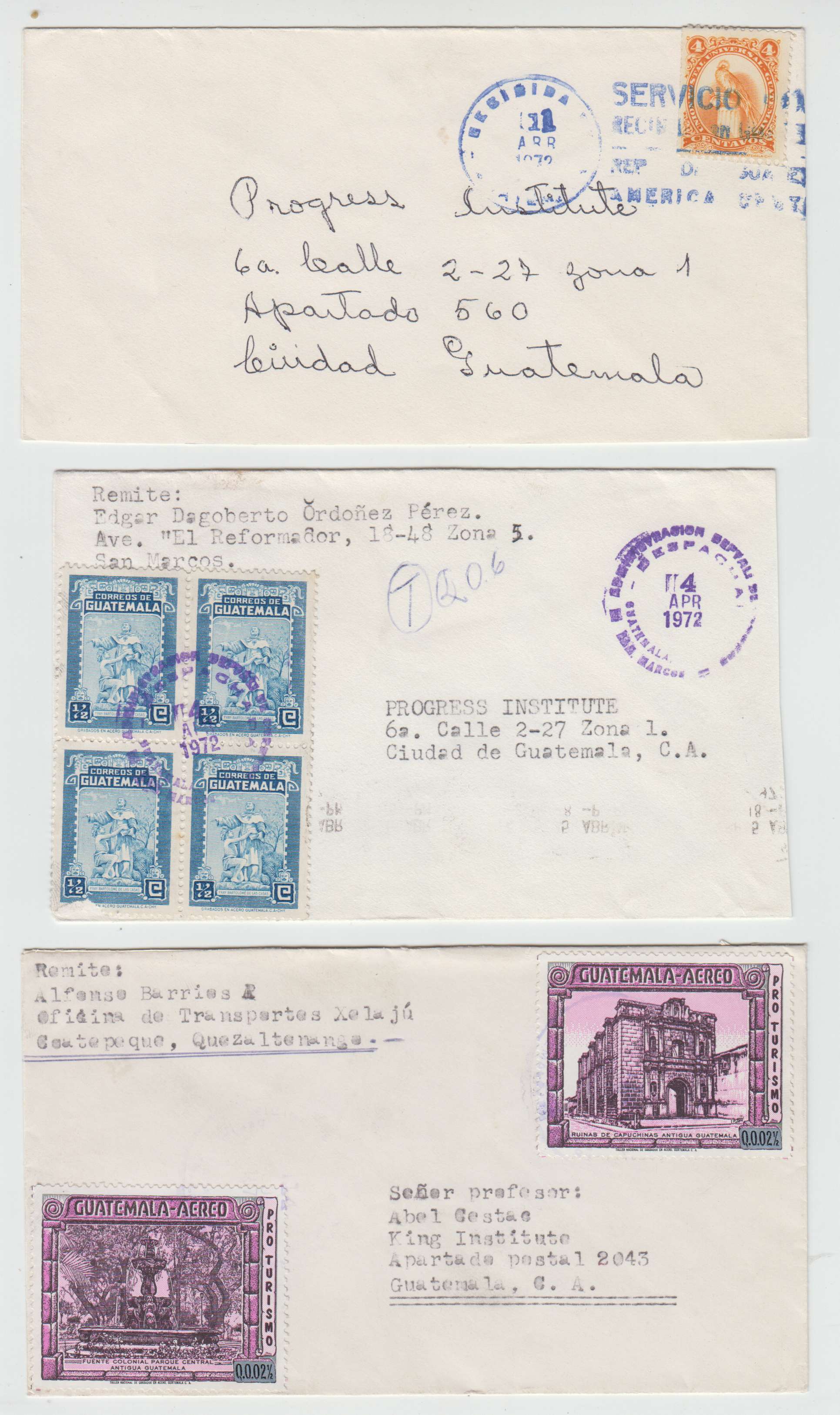 Guatemala 1948 — Group of 30 covers with better frankings used domestically, to USA or Argentina