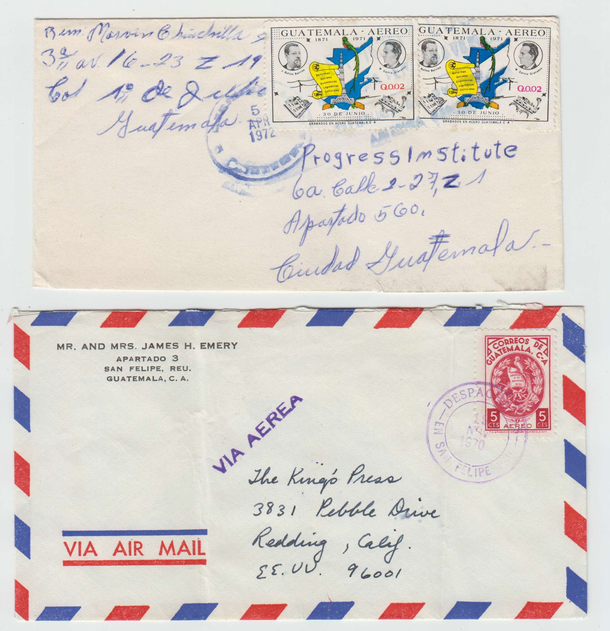 Guatemala 1948 — Group of 30 covers with better frankings used domestically, to USA or Argentina