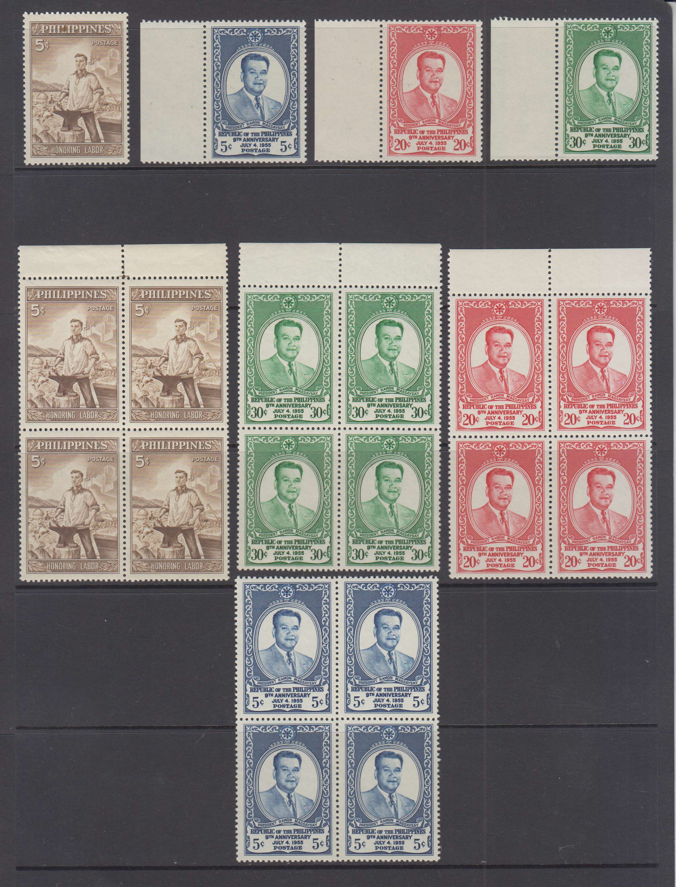 Philippines 1947 — Scott 516-518a, 522-524, C67, 528-529, 605-607 & C74-c76, 620-623, B1-b3 & Cb1-cb3