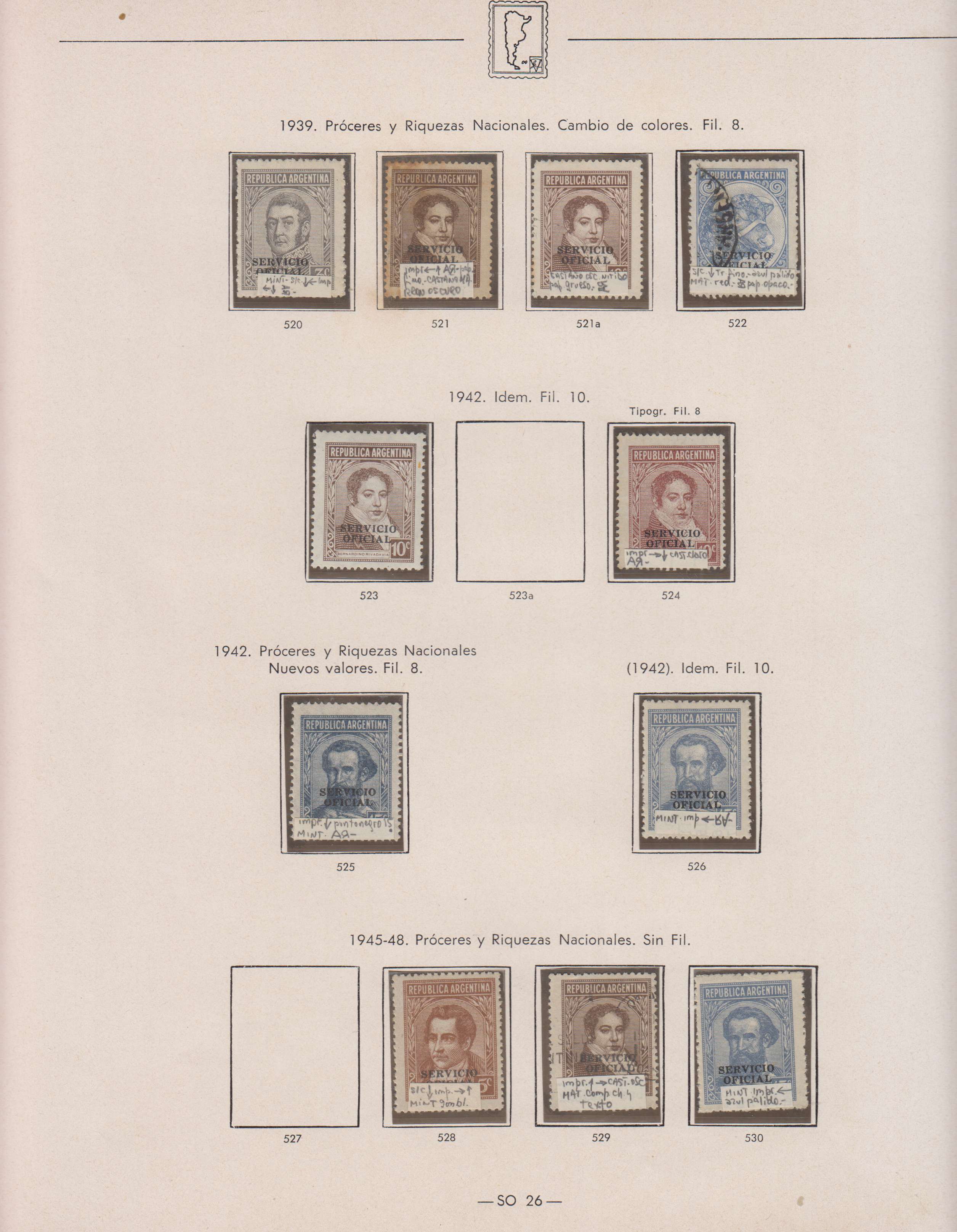Argentina — Official Stamps collection on 20 album pages featuring Scott 01 thru 0163 not complete…