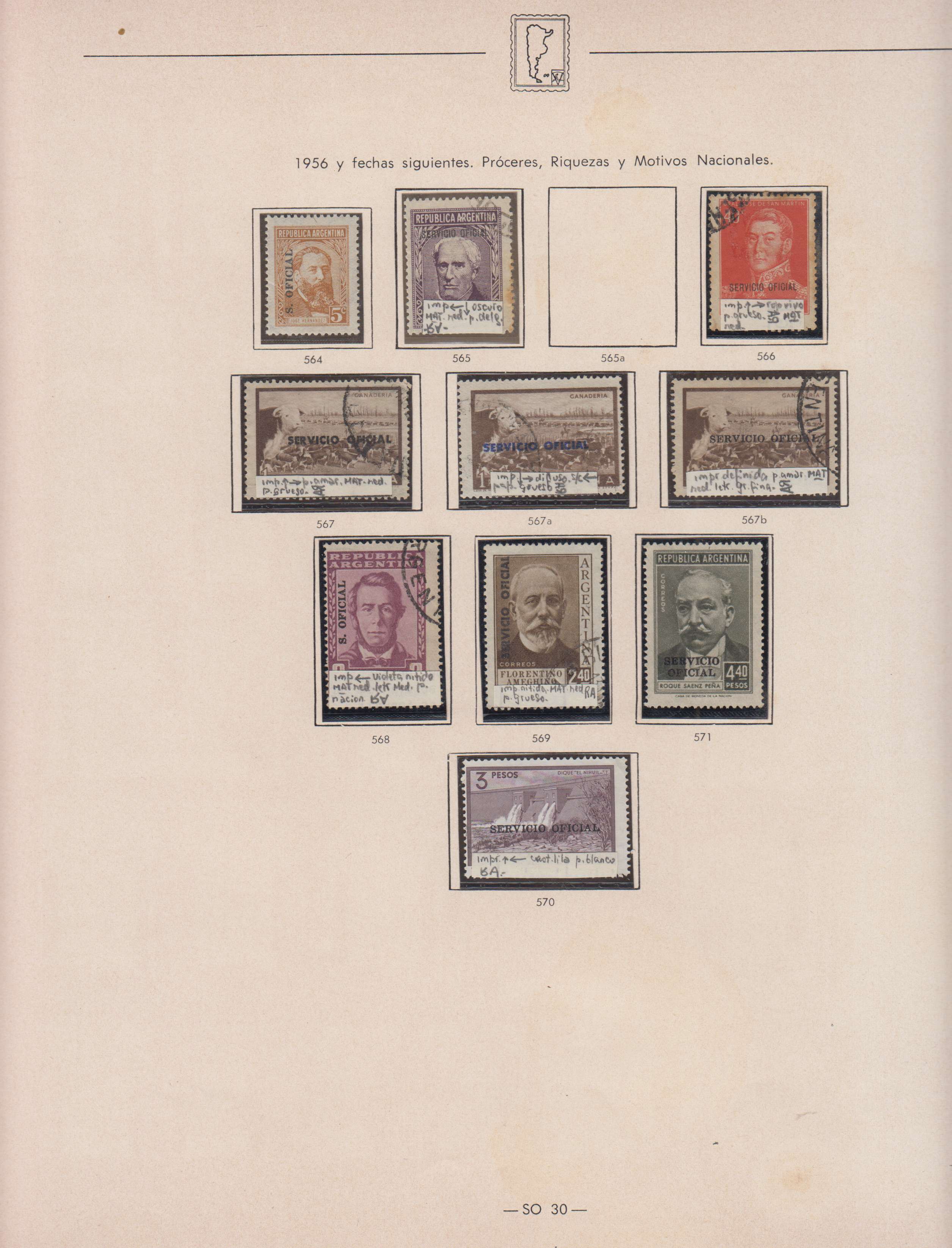 Argentina — Official Stamps collection on 20 album pages featuring Scott 01 thru 0163 not complete…