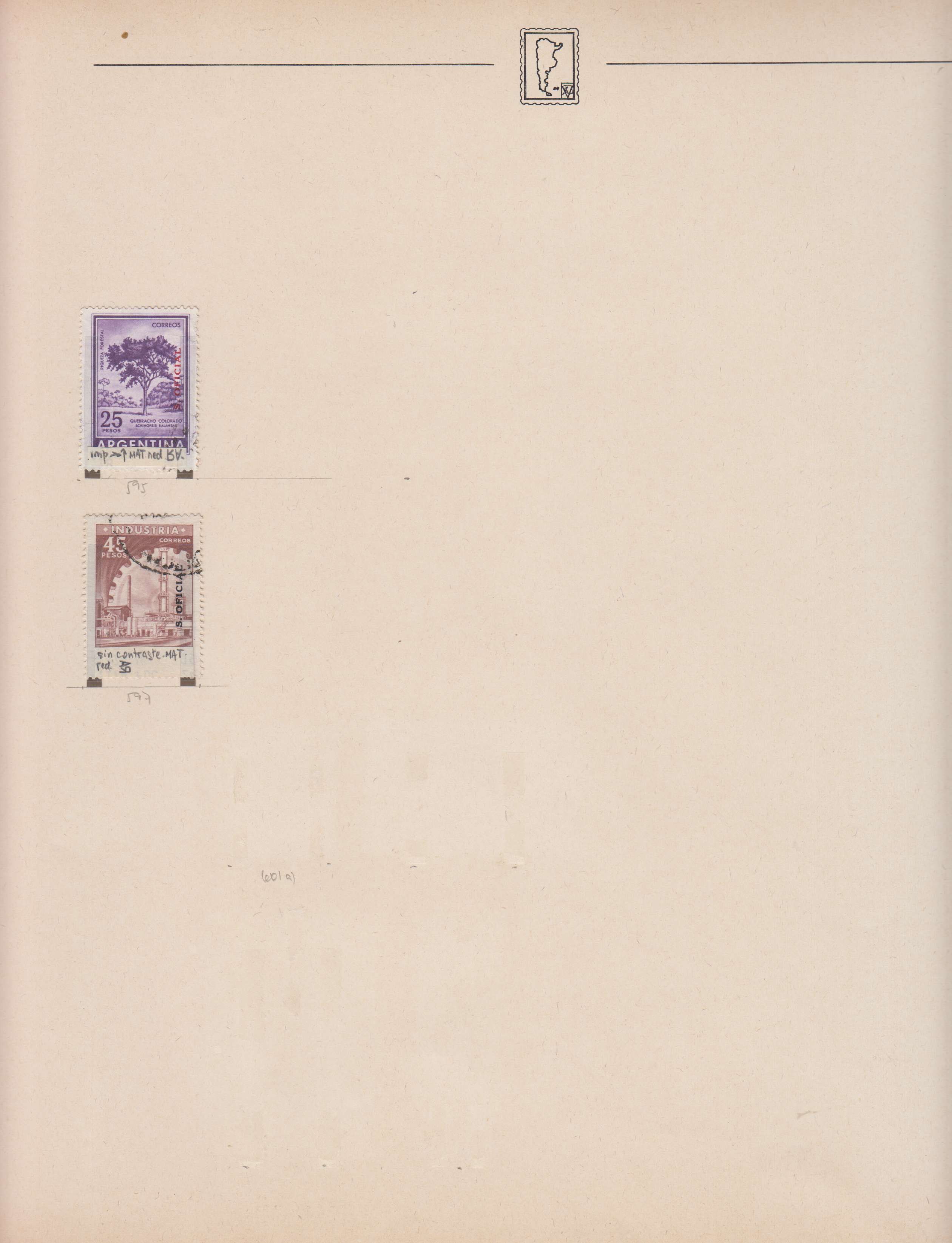 Argentina — Official Stamps collection on 20 album pages featuring Scott 01 thru 0163 not complete…