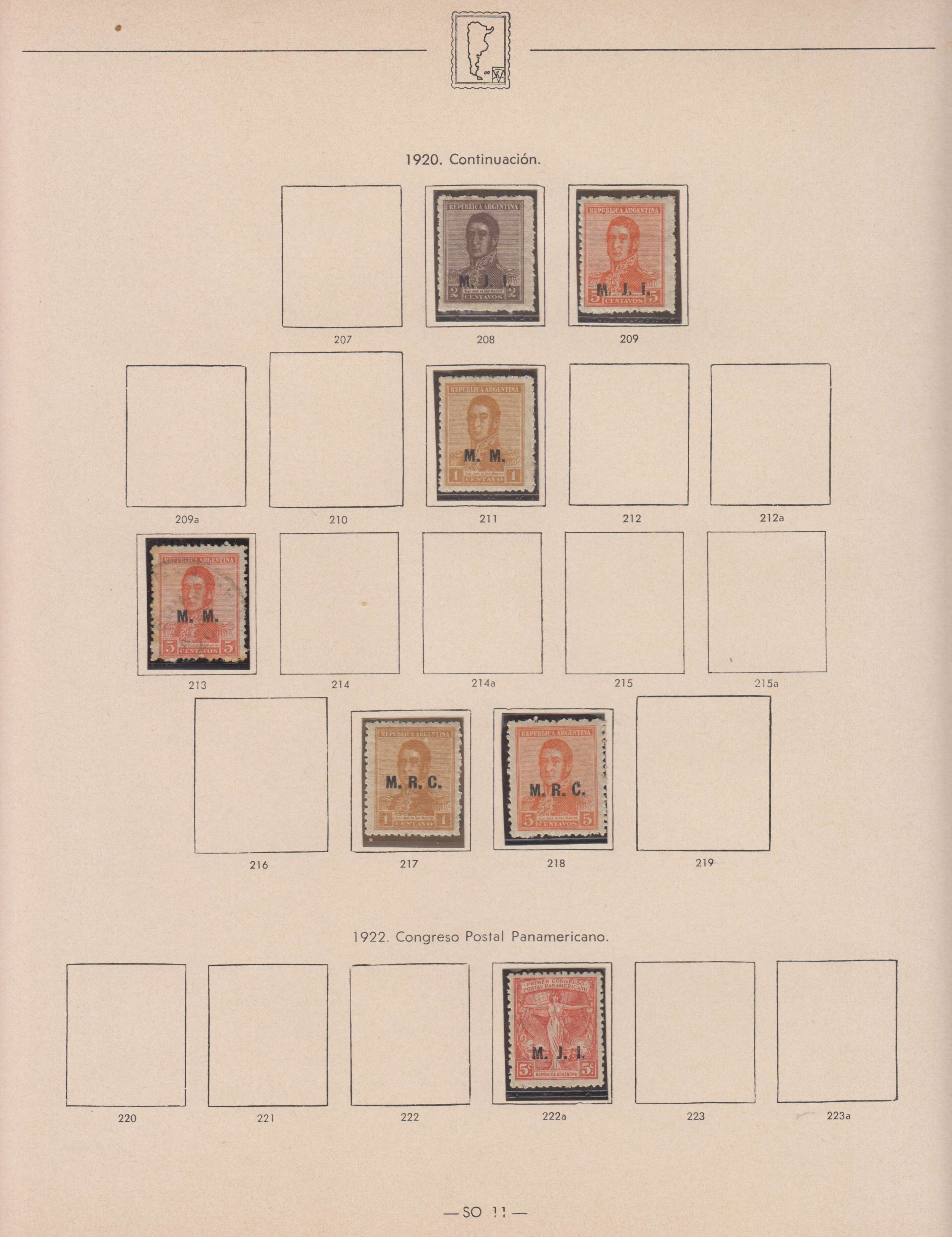Argentina 1913 — Official Department Stamps collection on 36 album pages featuring Scott Od1 thru Od357…