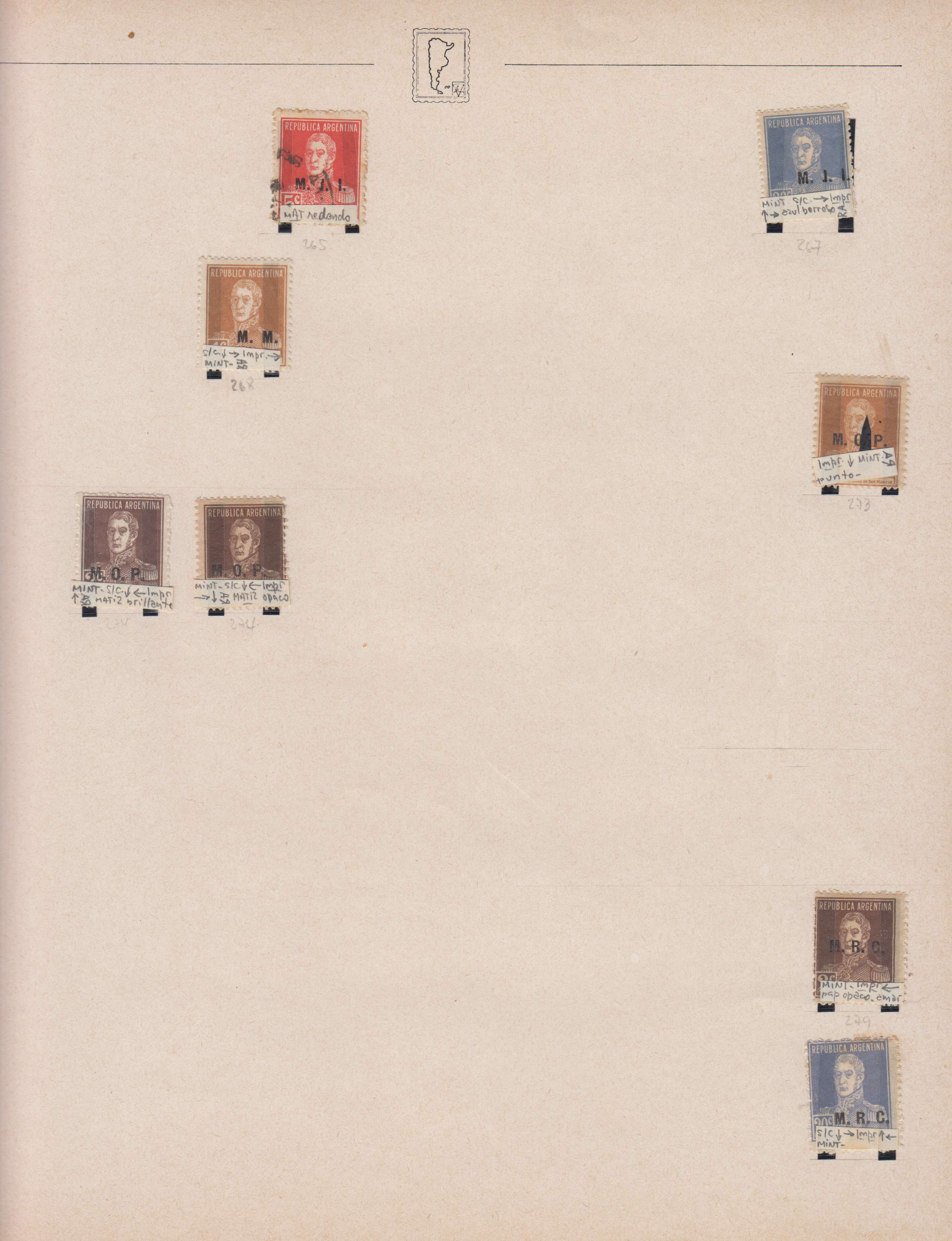 Argentina 1913 — Official Department Stamps collection on 36 album pages featuring Scott Od1 thru Od357…