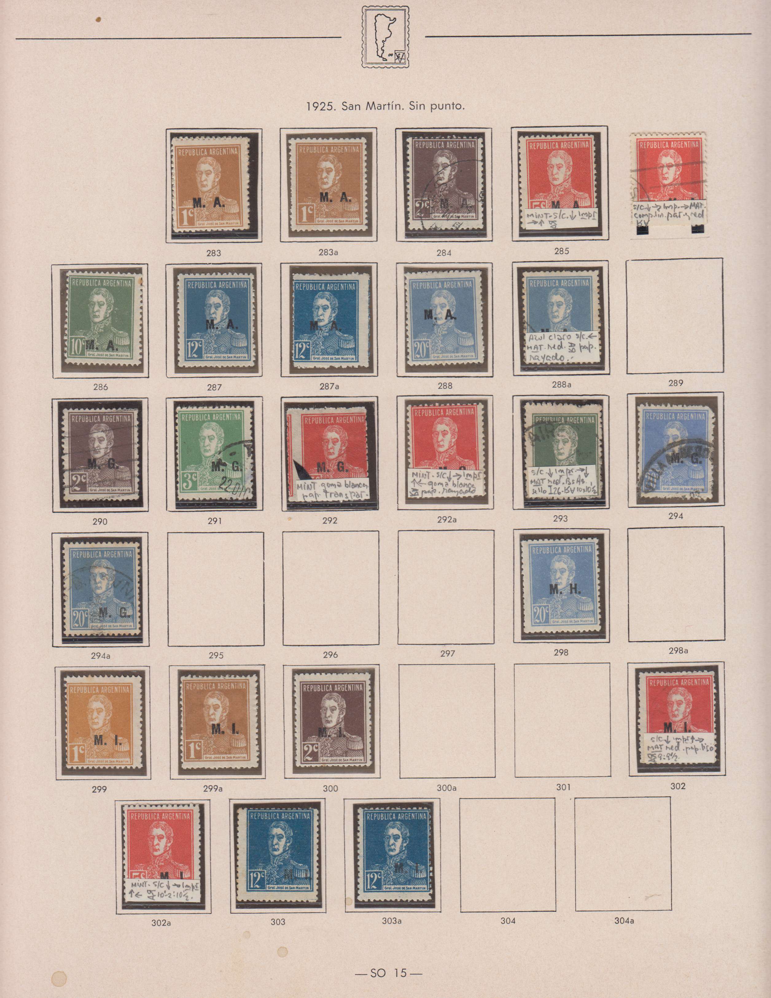 Argentina 1913 — Official Department Stamps collection on 36 album pages featuring Scott Od1 thru Od357…