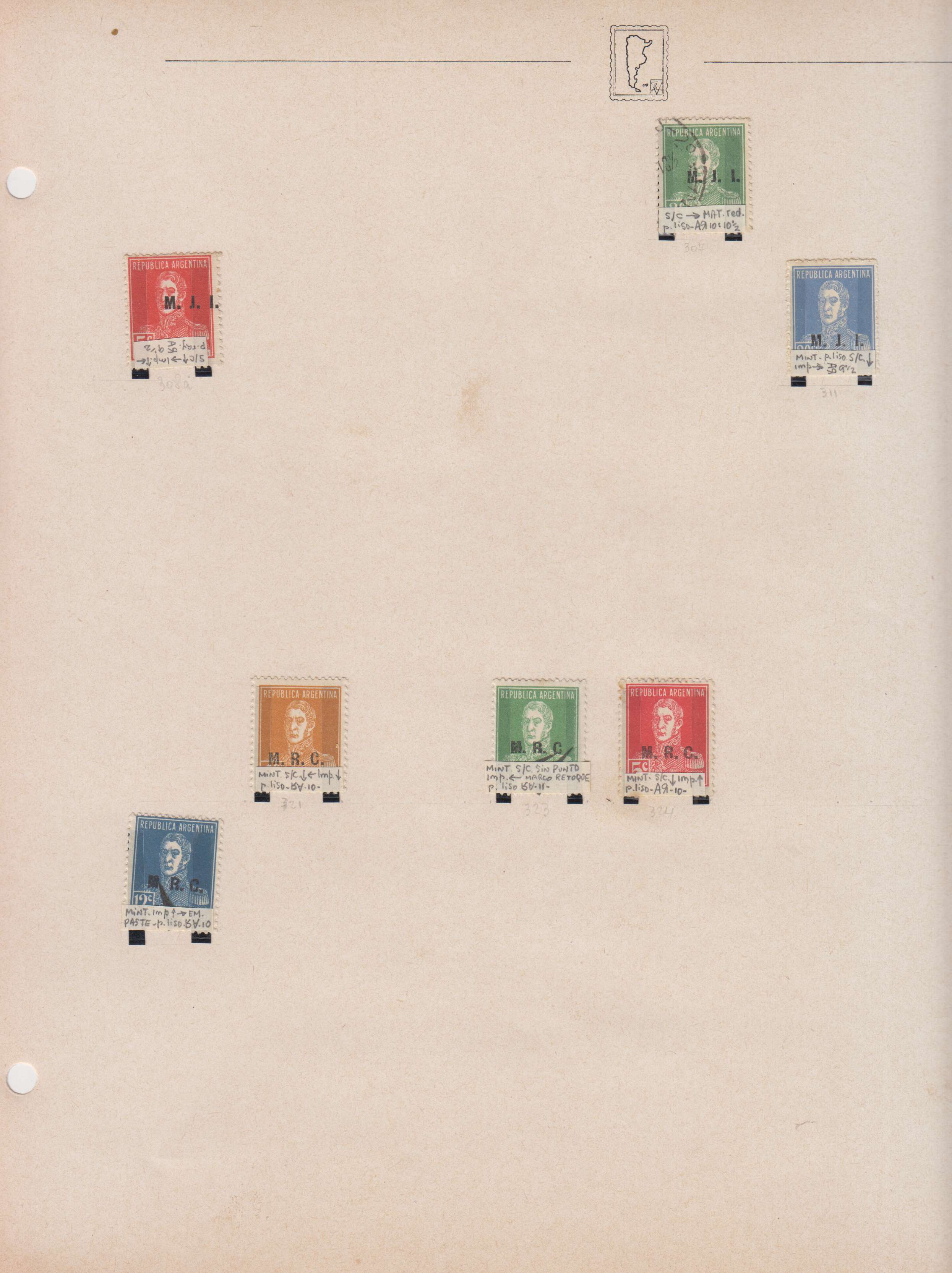 Argentina 1913 — Official Department Stamps collection on 36 album pages featuring Scott Od1 thru Od357…