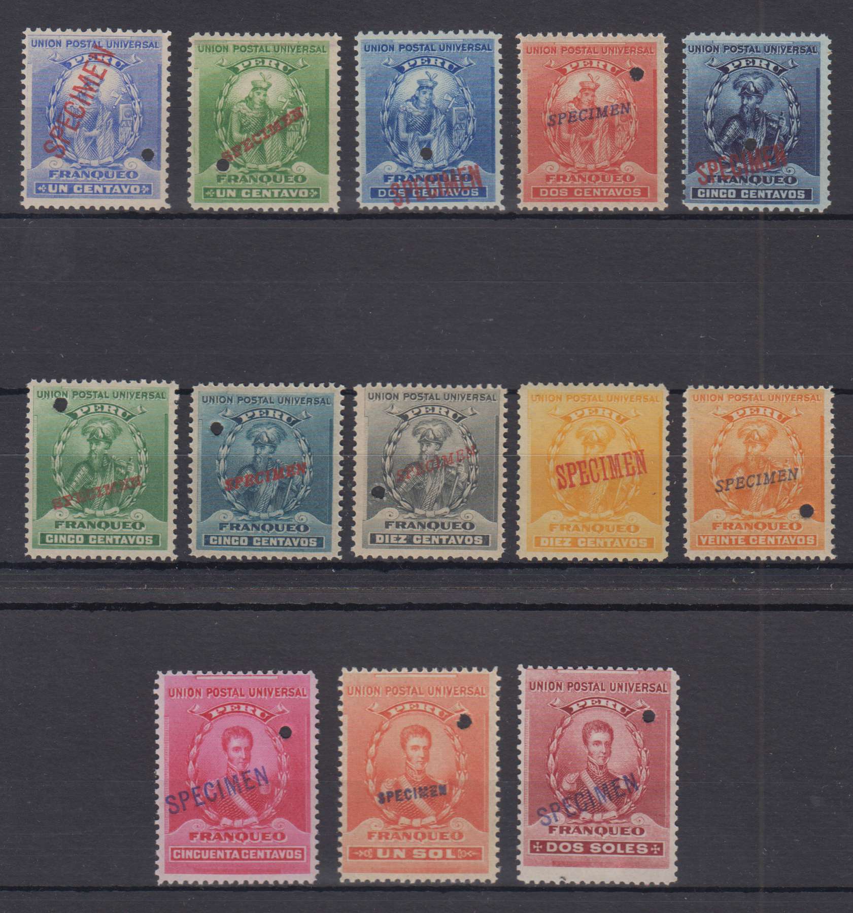 Peru 1896 — Scott 141-153