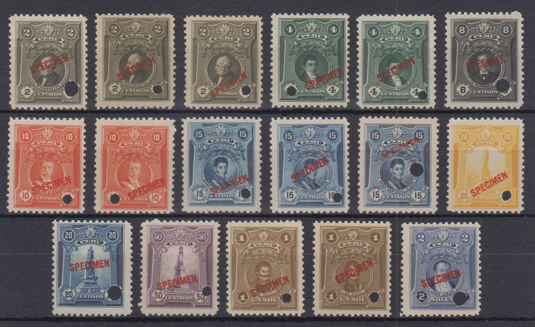 Peru 1924 — Scott 242-250