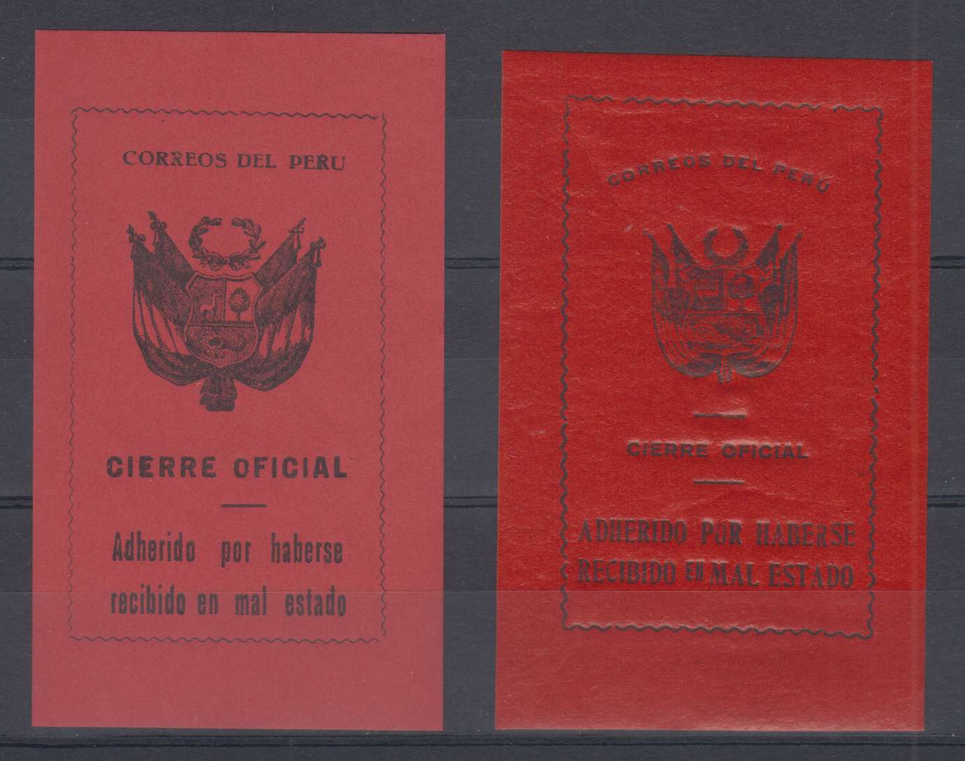 Peru 1915 — Two official seals