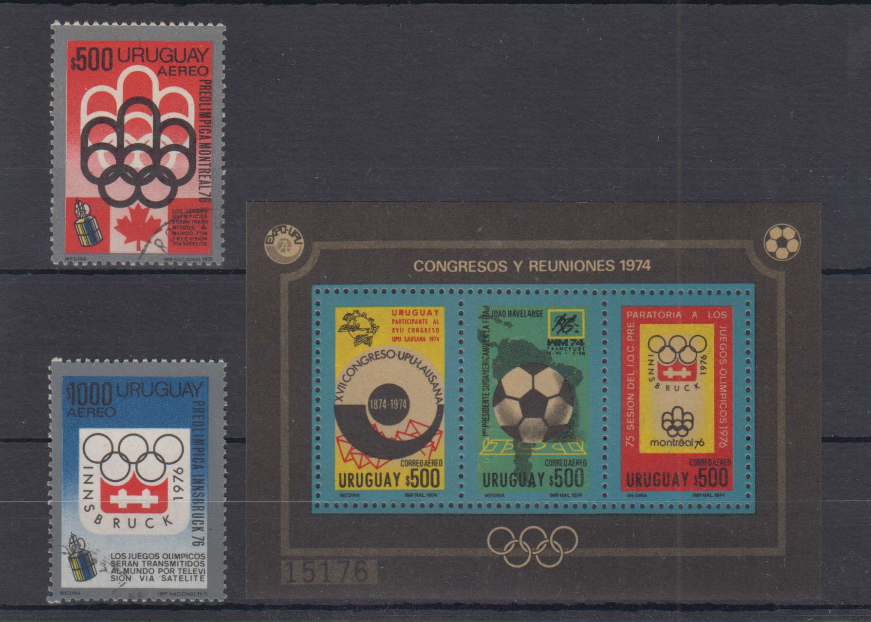 Uruguay 1966 — Scott C290, C296, C304, C398 & C406a-C406b