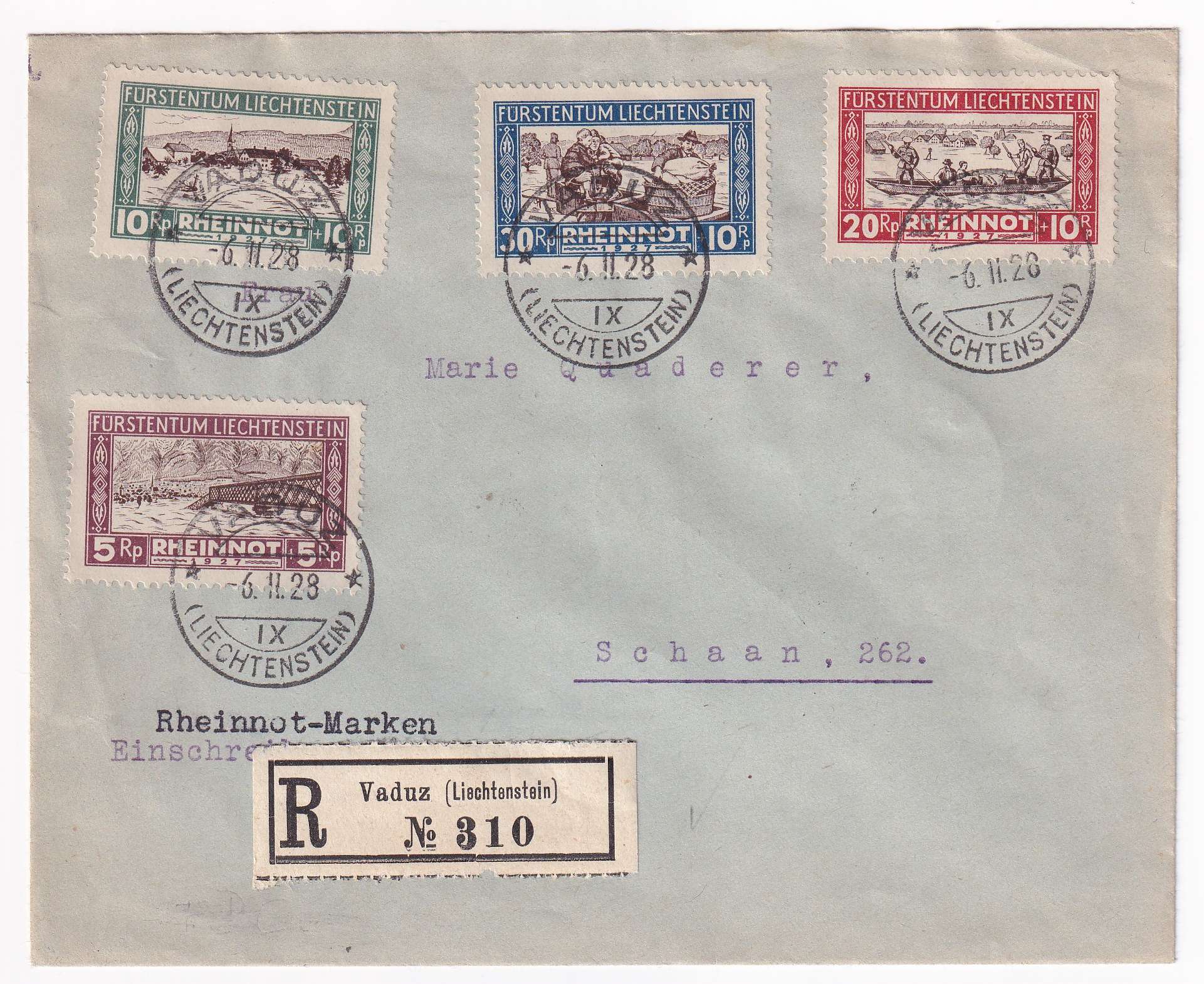 Liechtenstein 1928 — Rhine floods