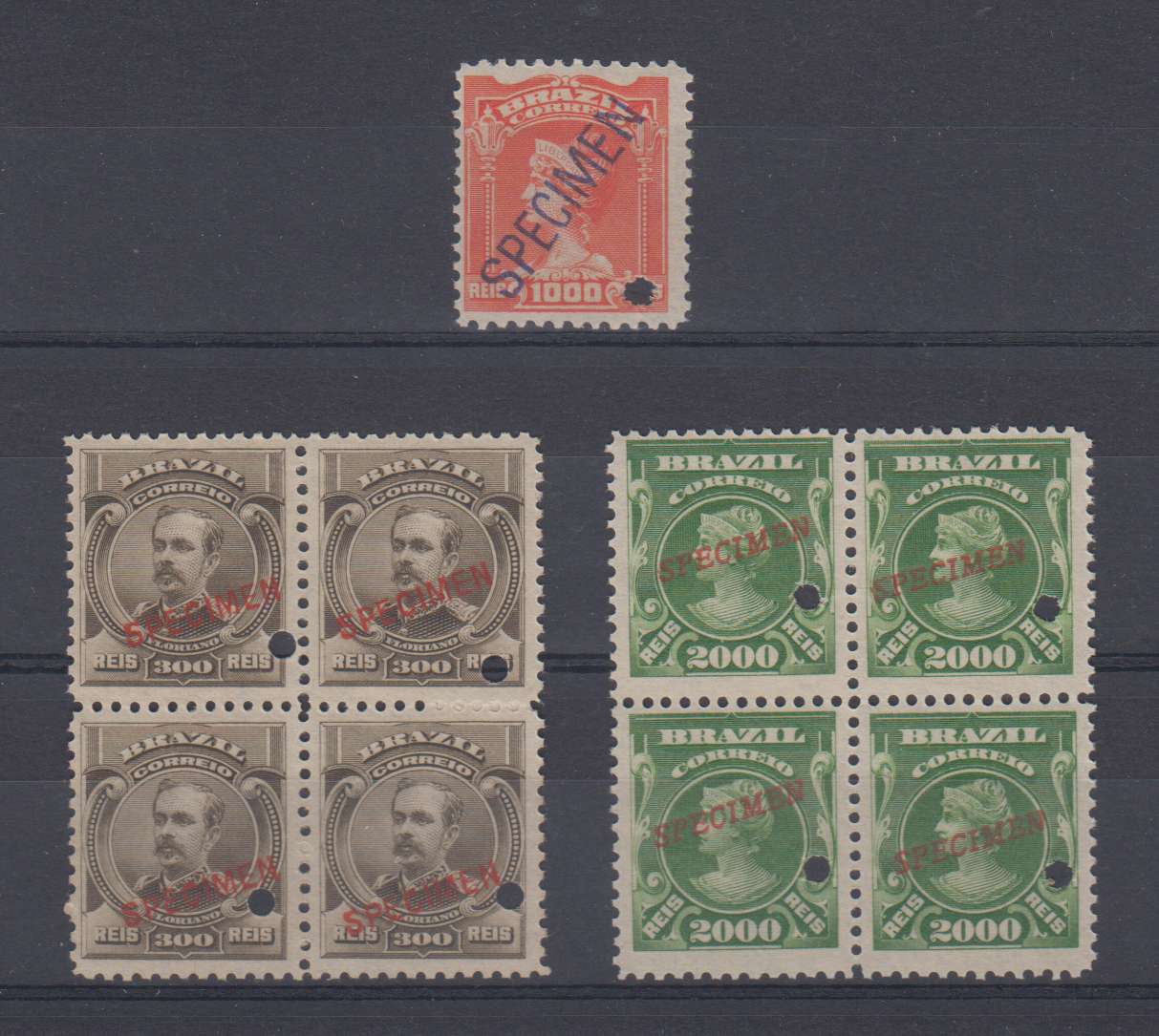 Brazil 1906 — Scott 180 & 185-186