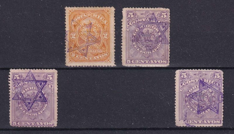 Costa Rica 1892 — Scott 36 & 37 (3x)