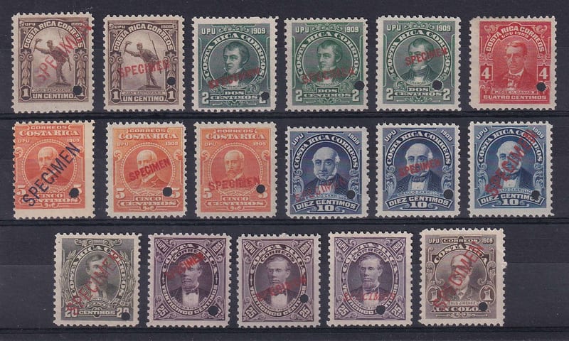 Costa Rica 1910 — Scott 69-76