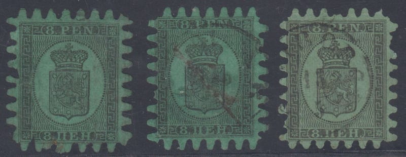 Finland 1866 — Scott 7 (2x) & 7b