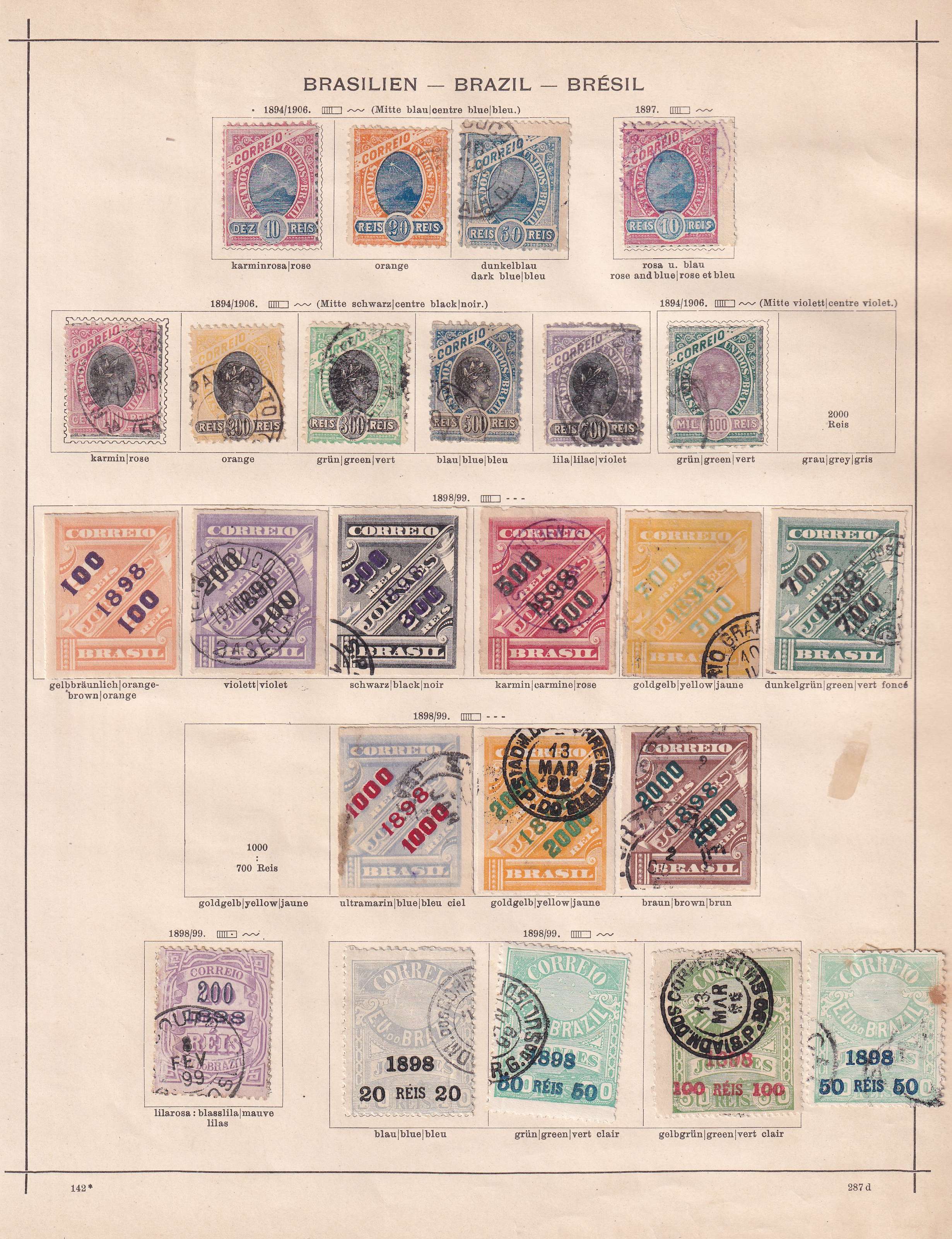Brazil 1850 — Collection on 9 album pages including better full sets & key values plus high catalogue…