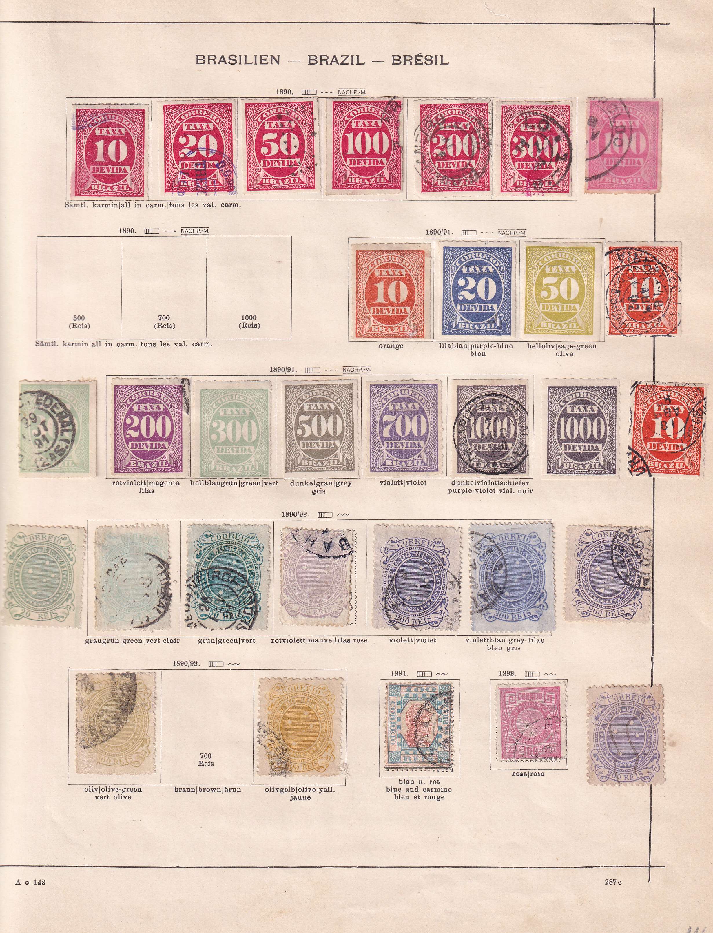 Brazil 1850 — Collection on 9 album pages including better full sets & key values plus high catalogue…