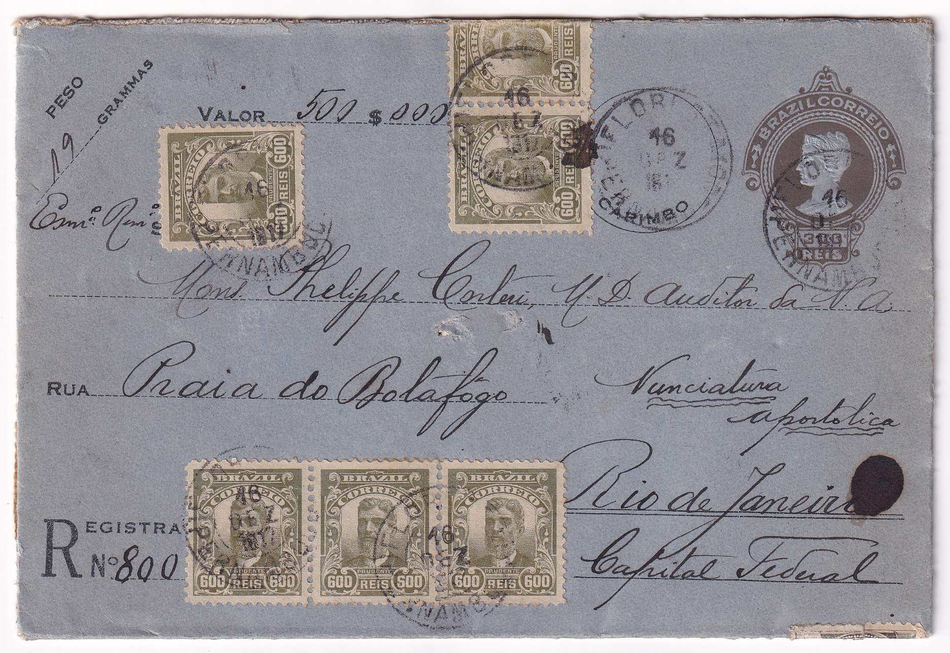 Brazil 1917 — R-envelopes