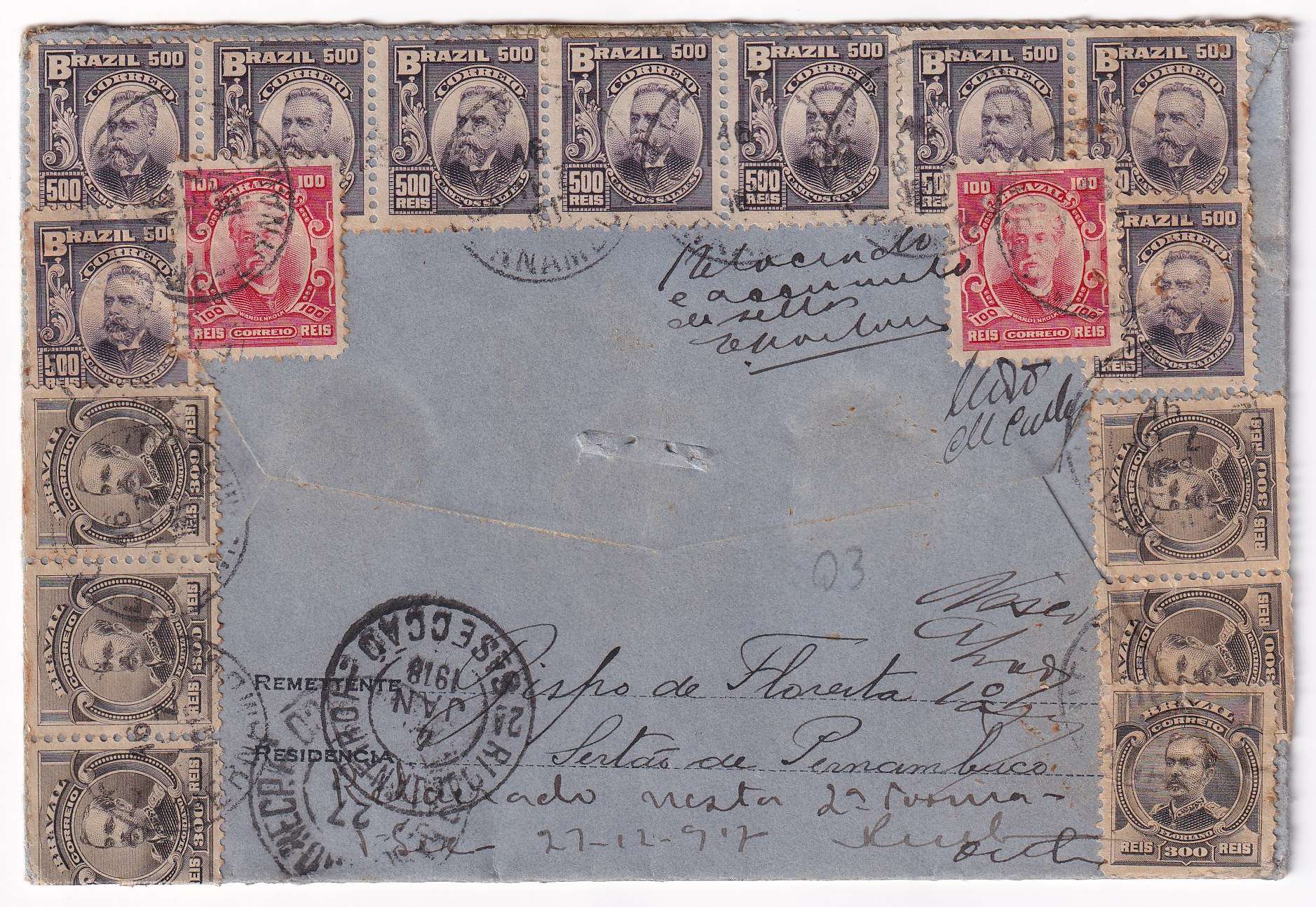 Brazil 1917 — R-envelopes