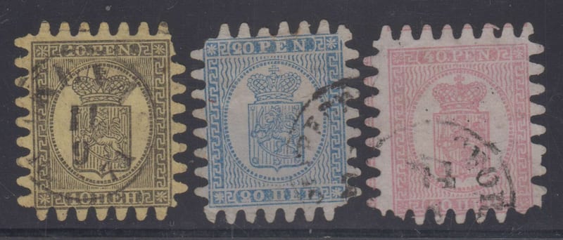Finland 1866 — Scott 8-10