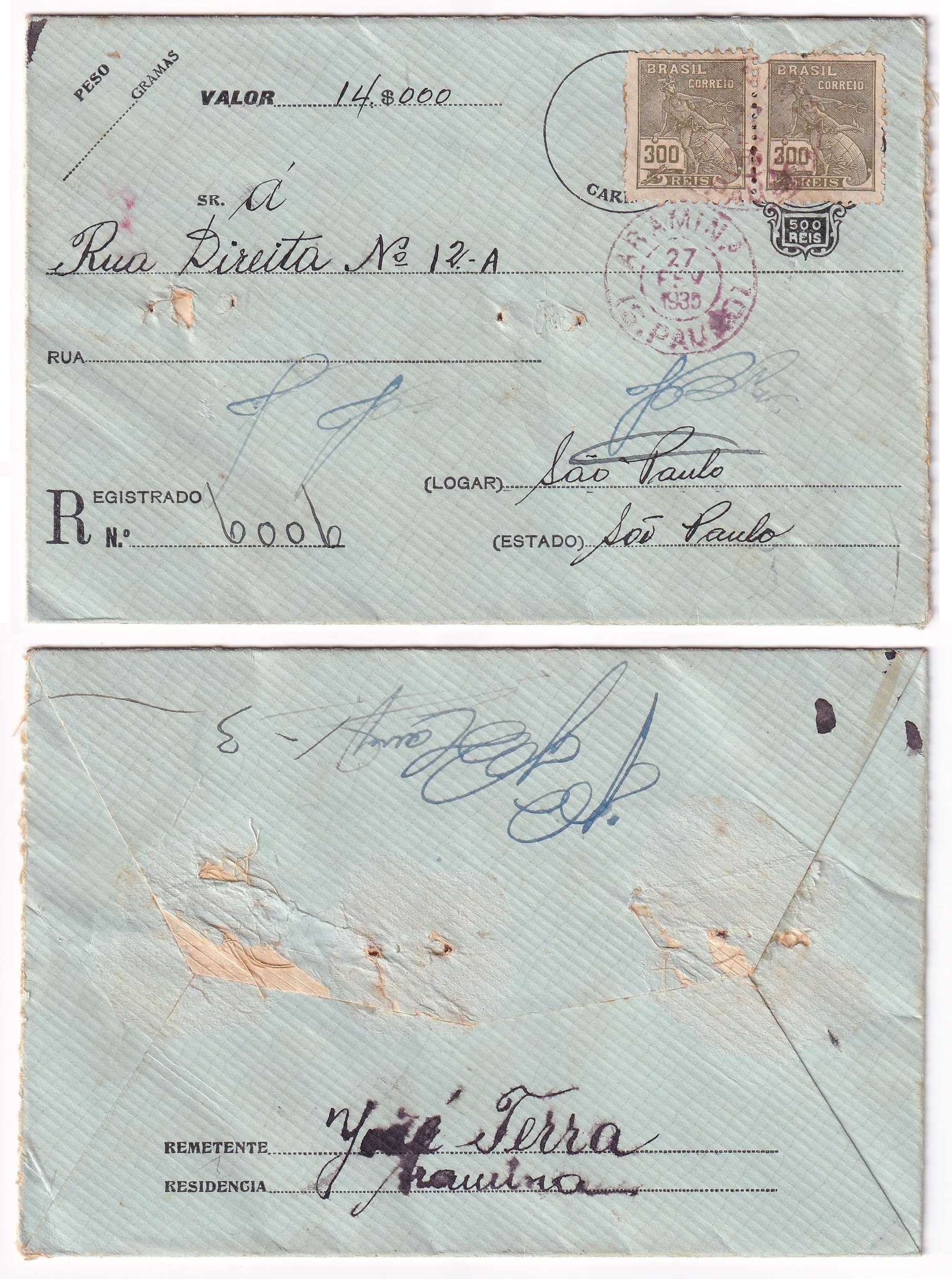 Brazil 1928 — R-envelopes
