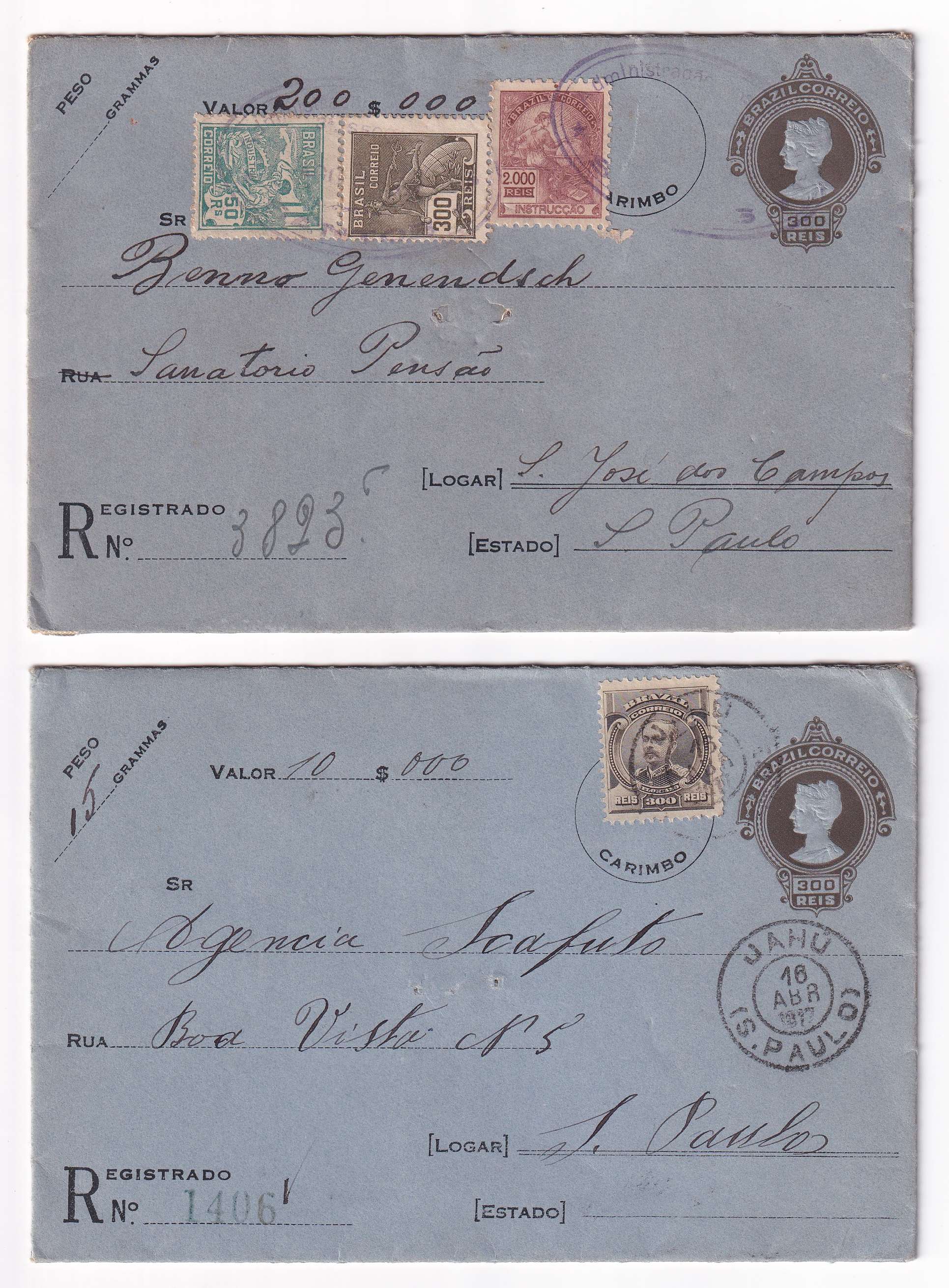 Brazil 1916 — R-envelopes
