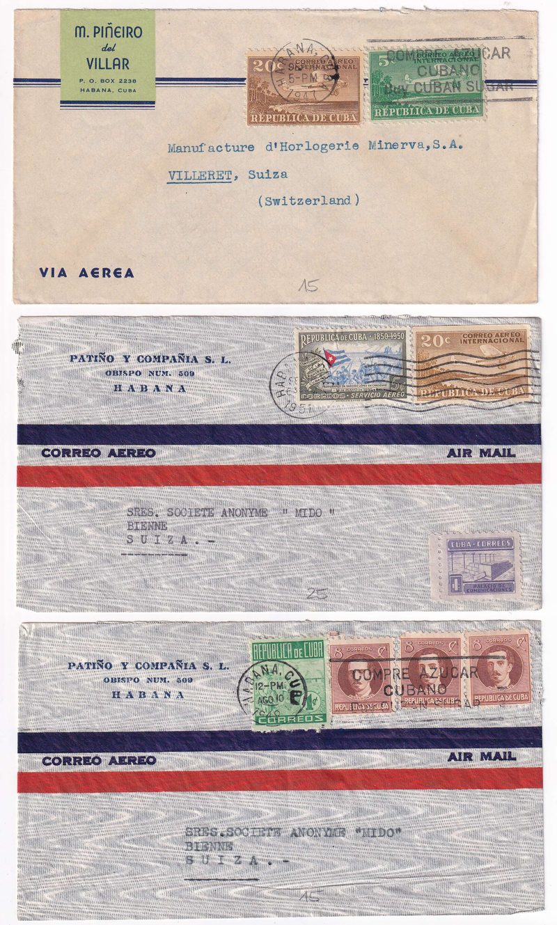 Cuba 1947 — Better collection of 24 covers to Switzerland including different rates + postal tax…