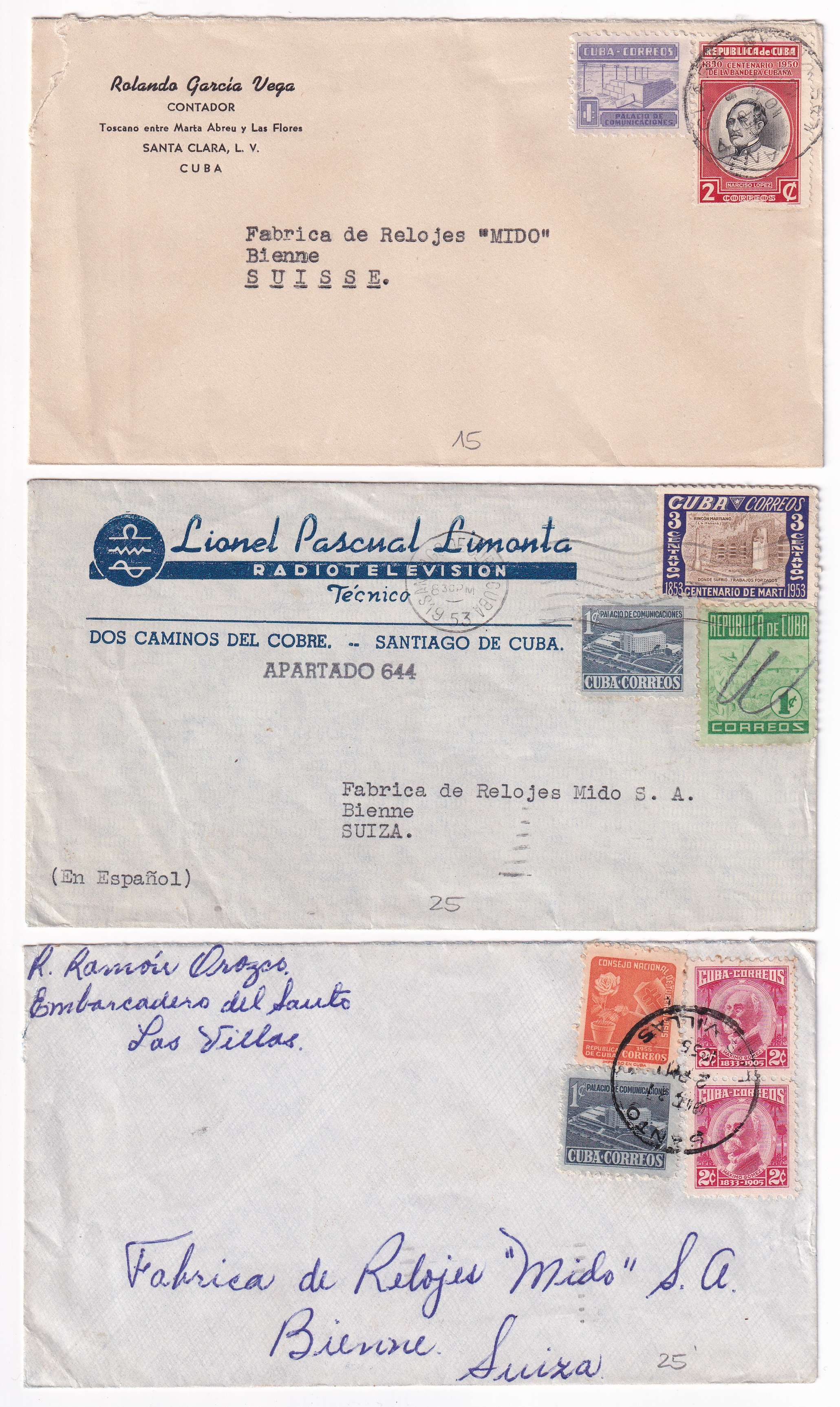 Cuba 1947 — Better collection of 24 covers to Switzerland including different rates + postal tax…