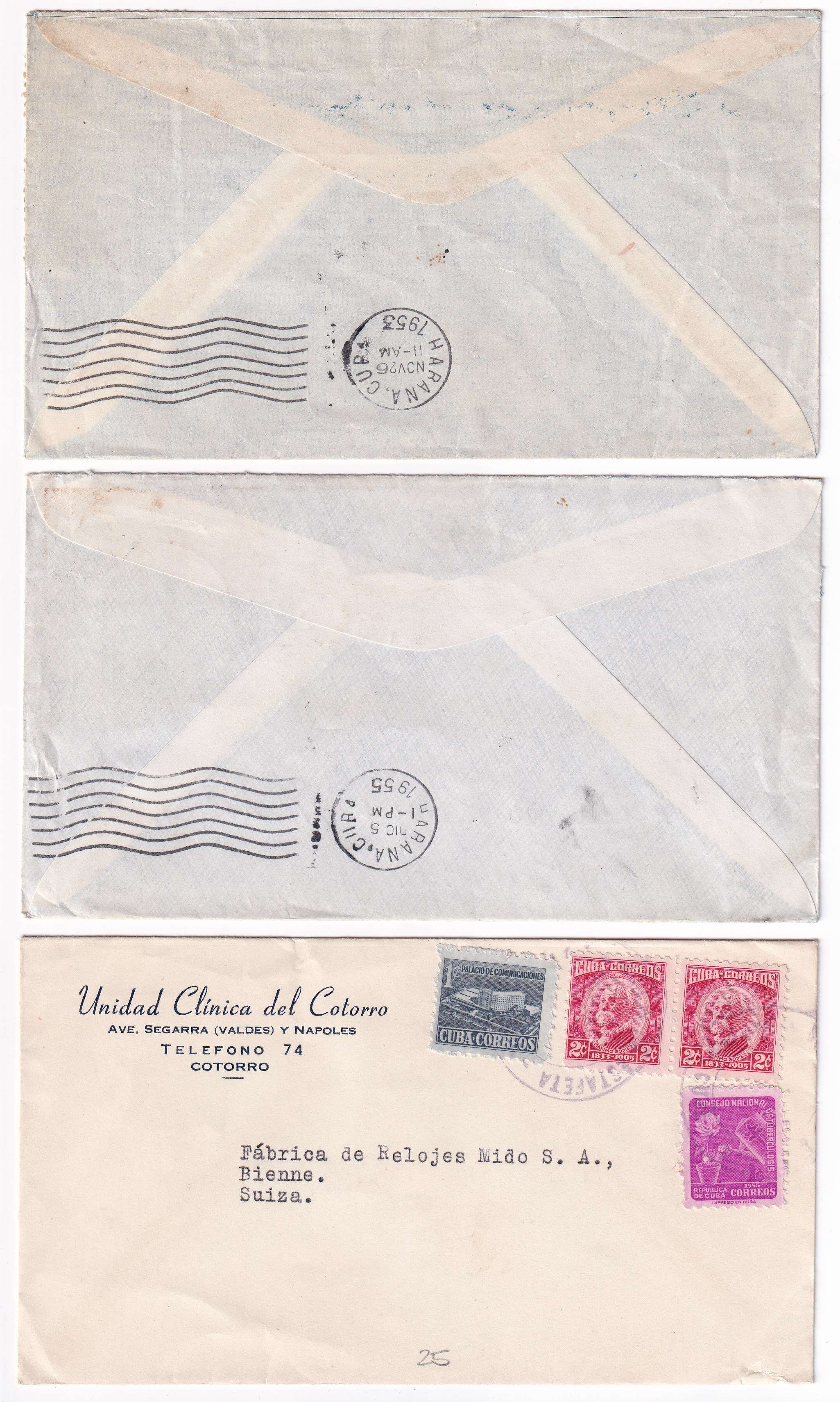 Cuba 1947 — Better collection of 24 covers to Switzerland including different rates + postal tax…