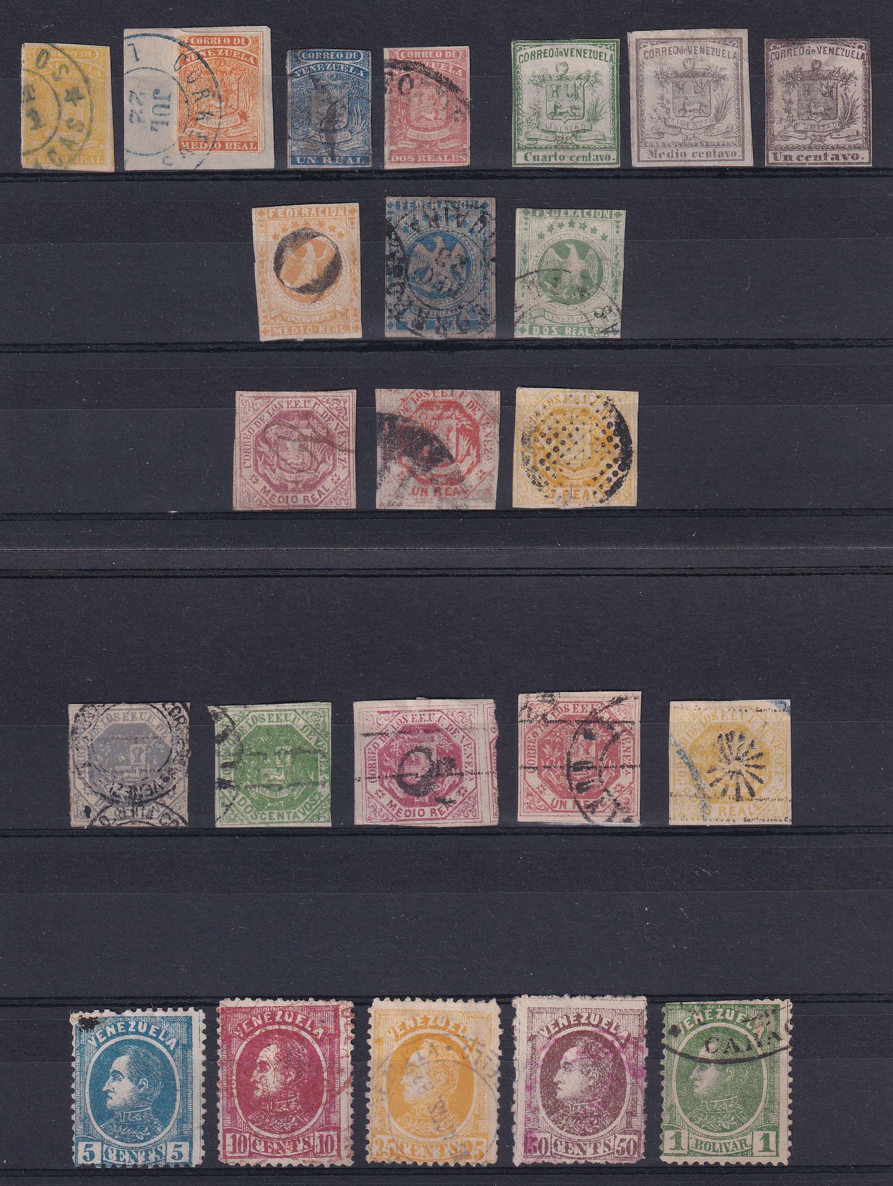 Venezuela 1859 — Scott 1 thru 73 not complete