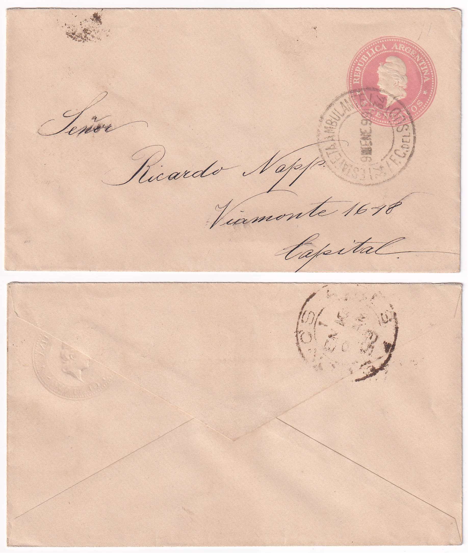 Argentina 1893 — Railroad Transit Post Office